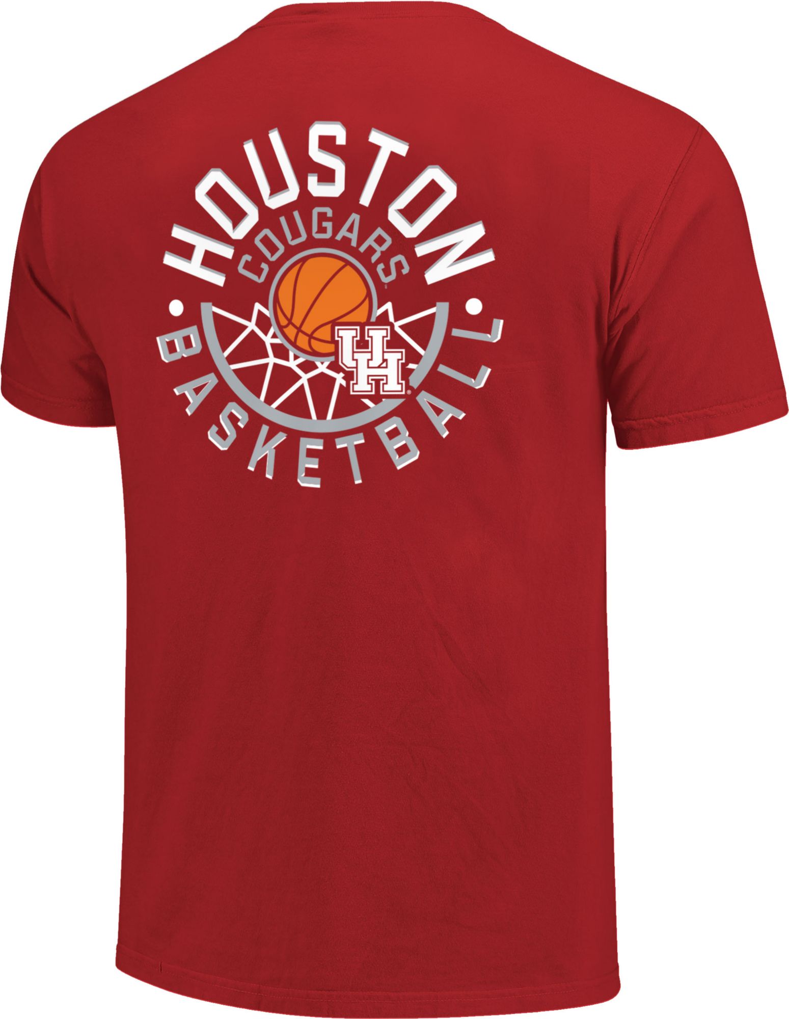 Image One Men's Houston Cougars Red Basketball Net T-Shirt