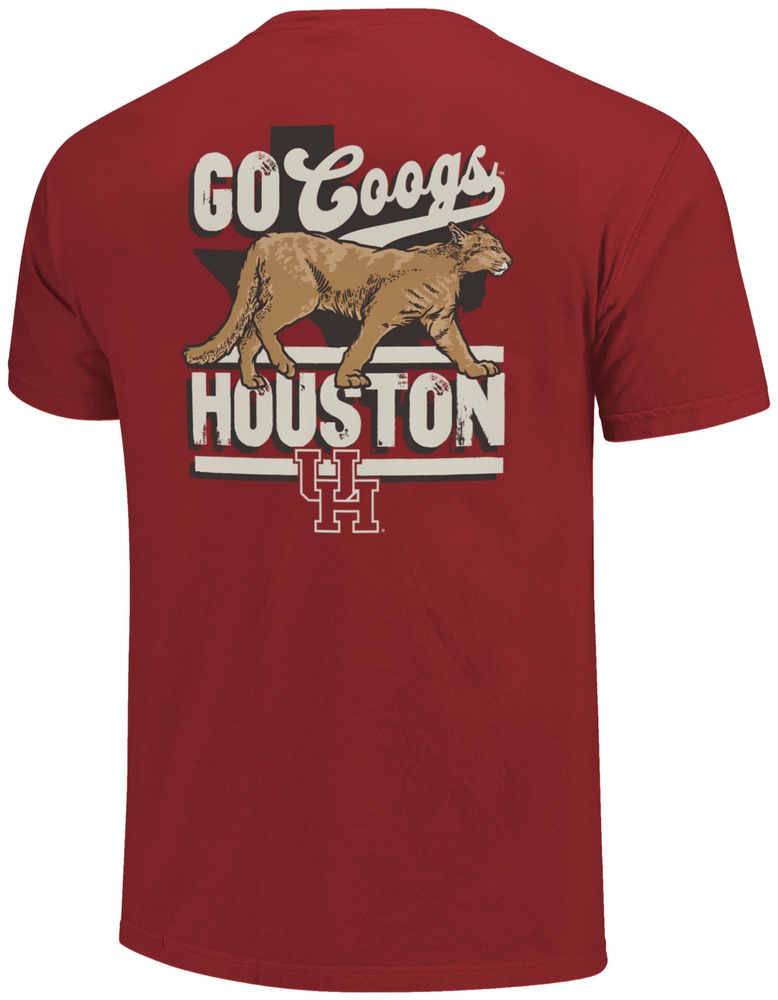 Image One Men's Houston Cougars Red Live Mascot March Short Sleeve T-Shirt product image