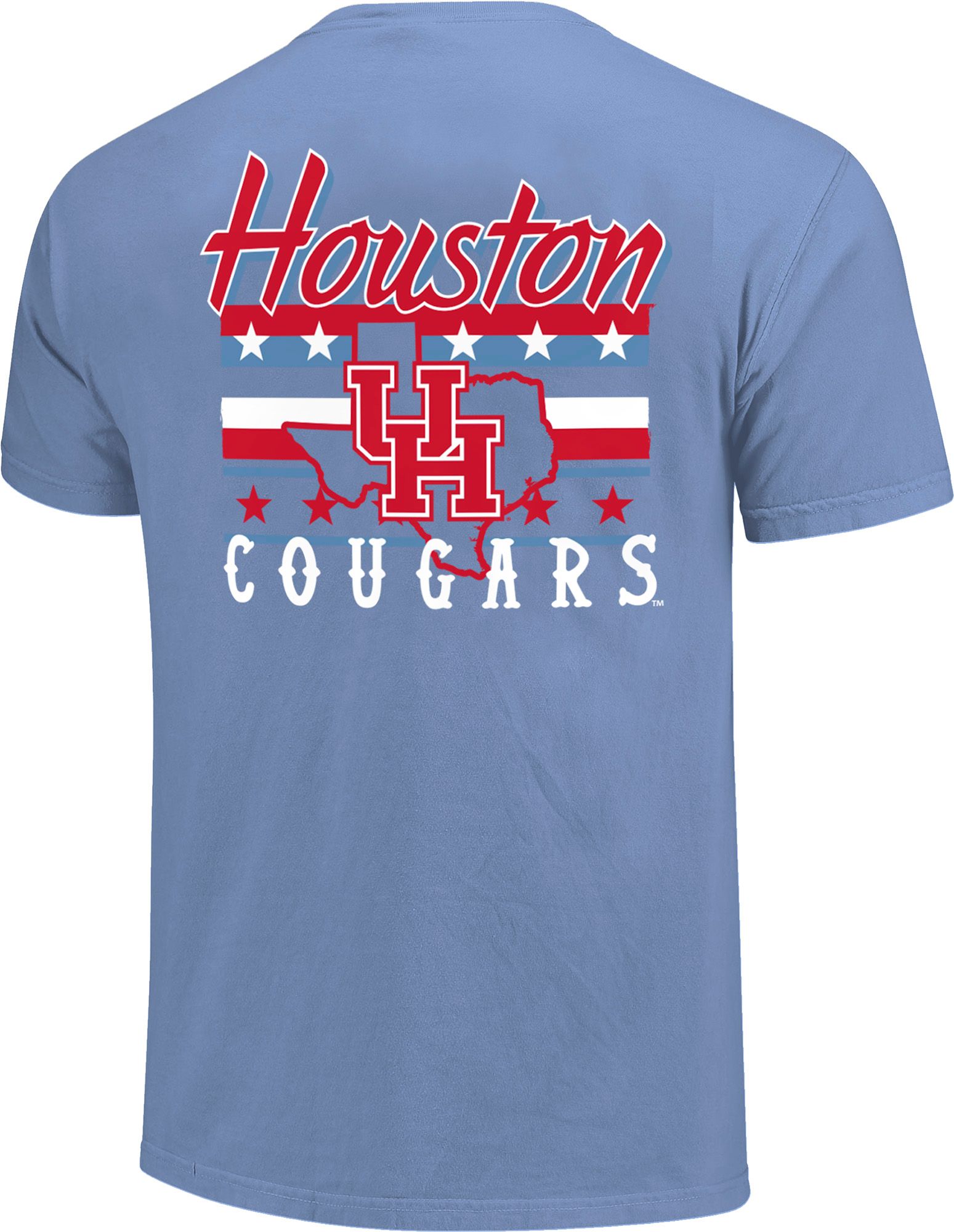 Image One Men's Houston Cougars Peri Blue Striped State Stars Short Sleeve T-Shirt product image
