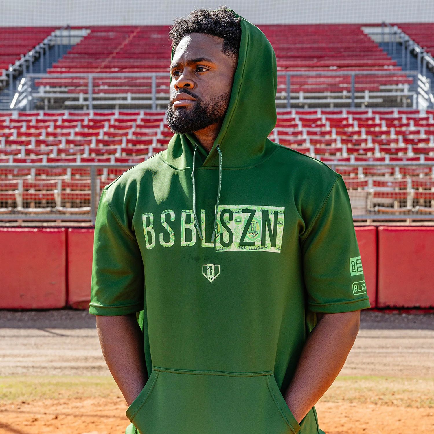 Baseball Lifestyle 101 Men's BSBL-SZN V3 Short Sleeve Hoodie product image
