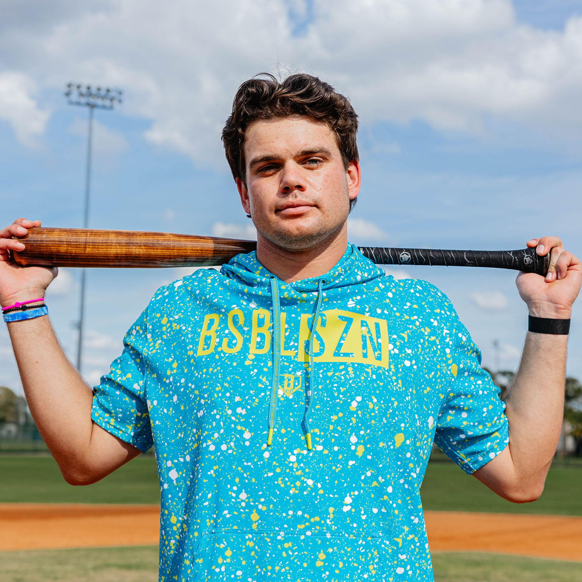 Baseball Lifestyle 101 Boys' BSBL-SZN Splatter Short Sleeve Hoodie product image