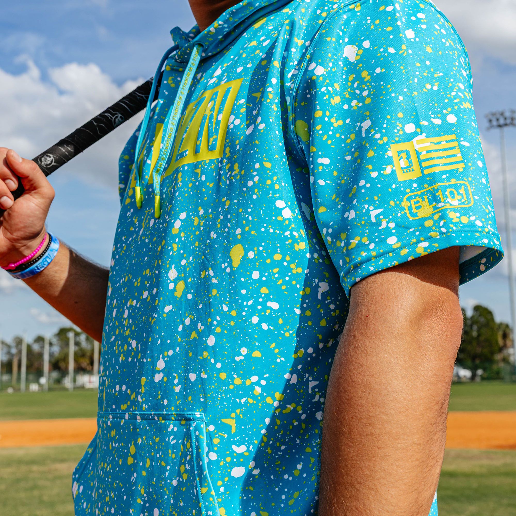 Baseball Lifestyle 101 Boys' BSBL-SZN Splatter Short Sleeve Hoodie product image