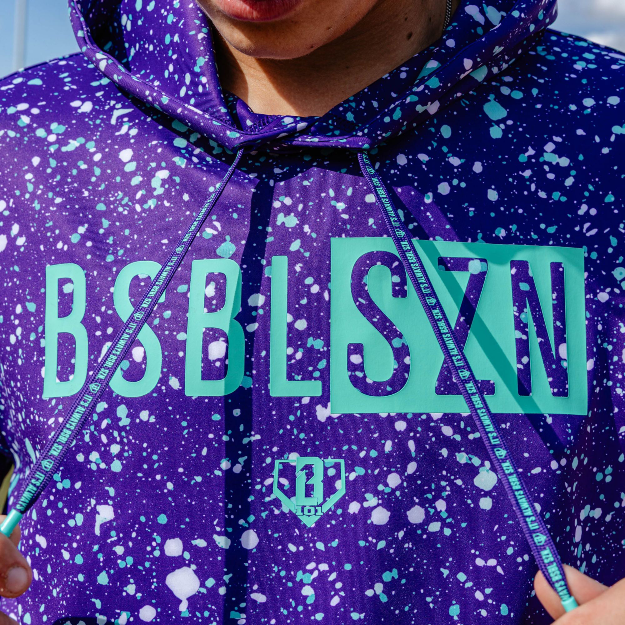Baseball Lifestyle 101 Boys' BSBL-SZN Splatter Short Sleeve Hoodie product image