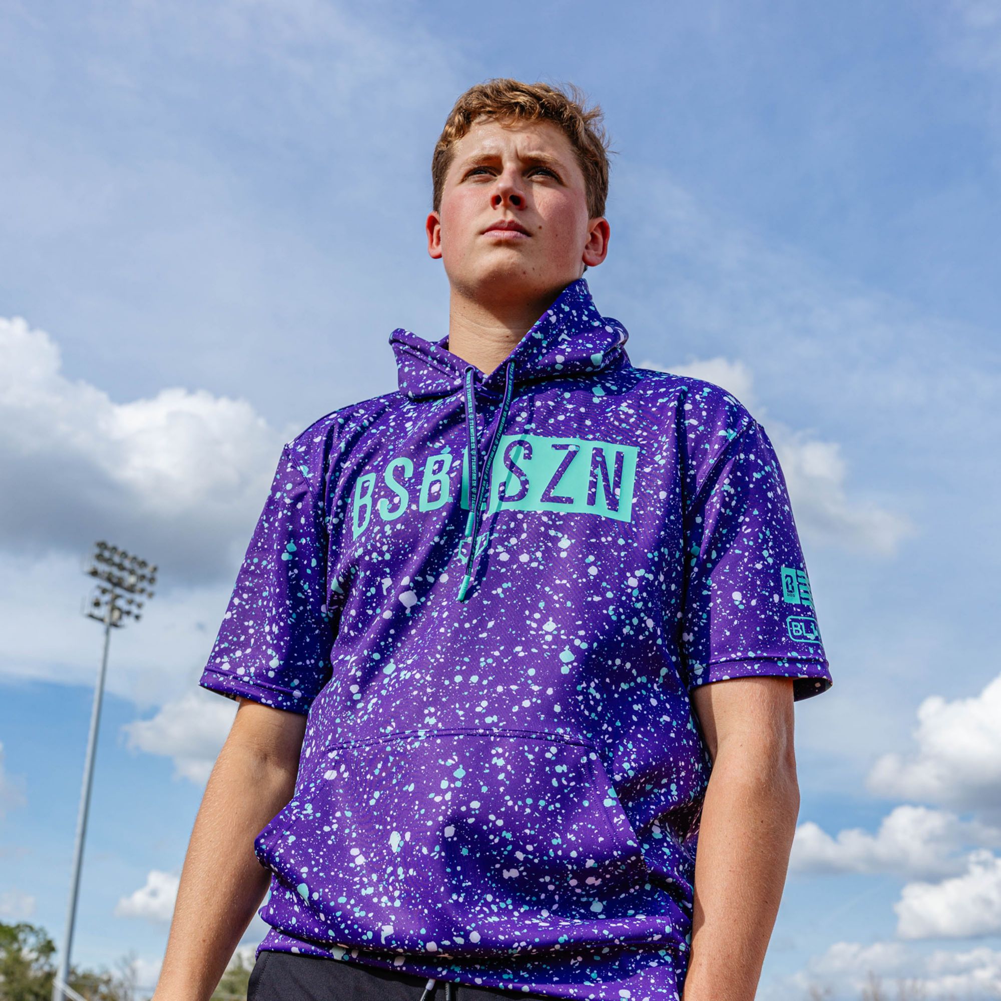 Baseball Lifestyle 101 Boys' BSBL-SZN Splatter Short Sleeve Hoodie product image