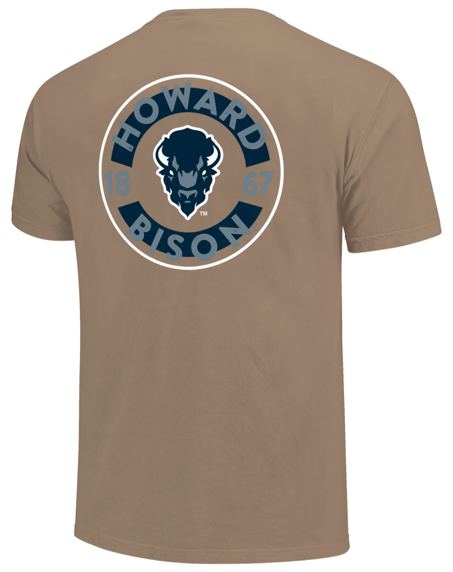 Image One Men's Howard Bison Khaki Mascot Circle T-Shirt product image