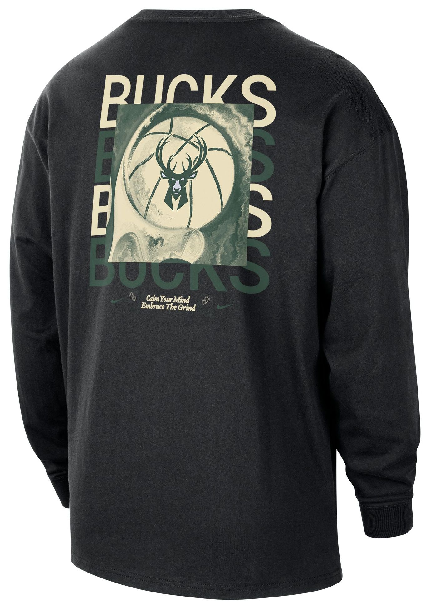 Nike Adult Milwaukee Bucks Black Max90 Long Sleeve T-Shirt product image
