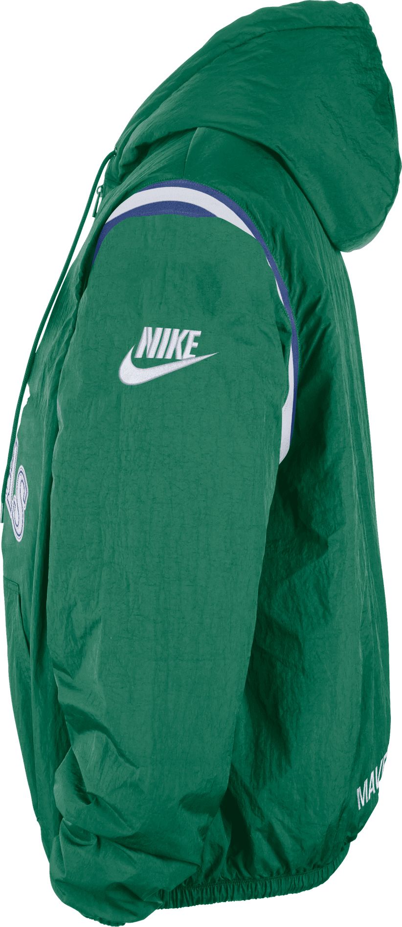 Nike Men's Dallas Mavericks Green Hardwood Classics Wordmark Therma-FIT Woven Half-Zip Hoodie product image