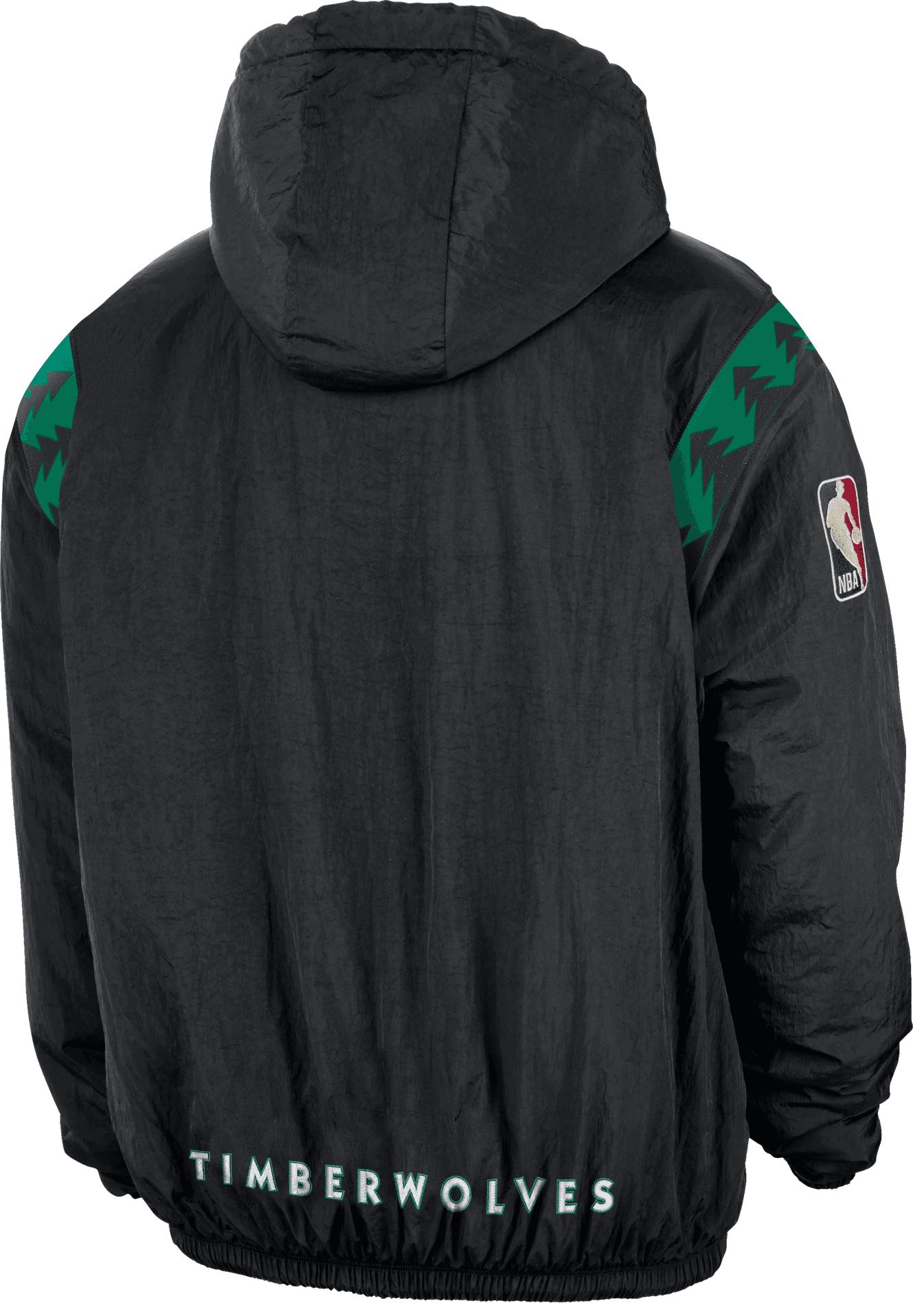 Nike Men's Minnesota Timberwolves Hardwood Classics Black Wordmark Therma-FIT Woven Half-Zip Hoodie product image