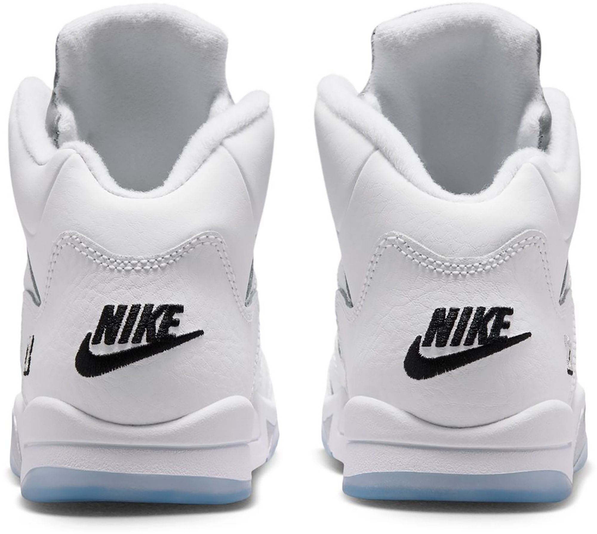 Air Jordan Kids' Preschool 5 Retro OG 'White and Metallic Silver' Basketball Shoes product image