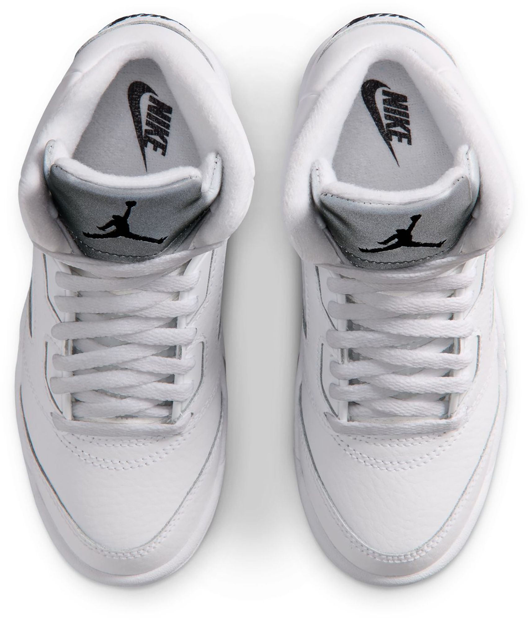 Air Jordan Kids' Preschool 5 Retro OG 'White and Metallic Silver' Basketball Shoes product image