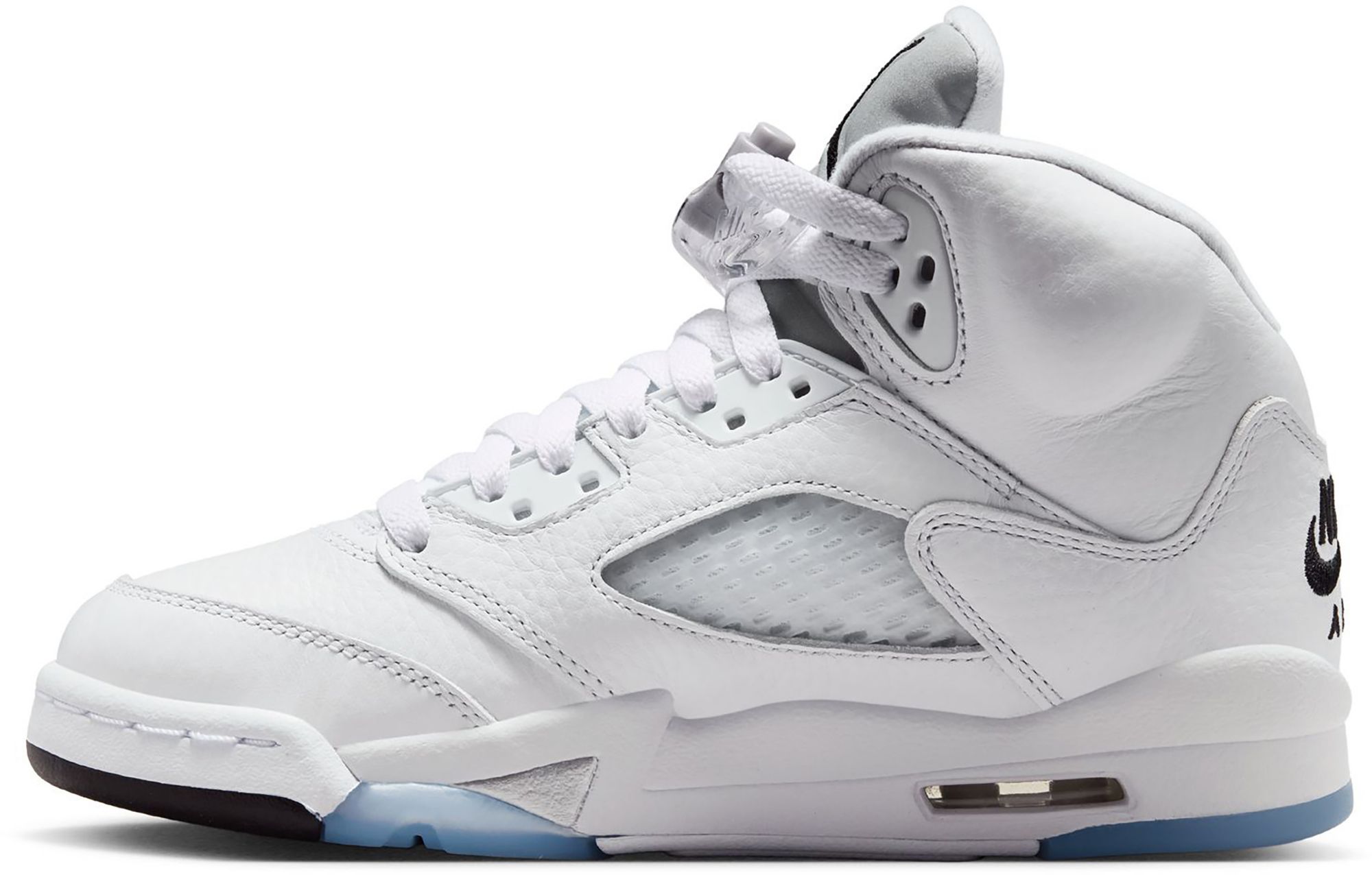 Air Jordan Kids' Grade School 5 Retro OG 'White and Metallic Silver' Basketball Shoes product image