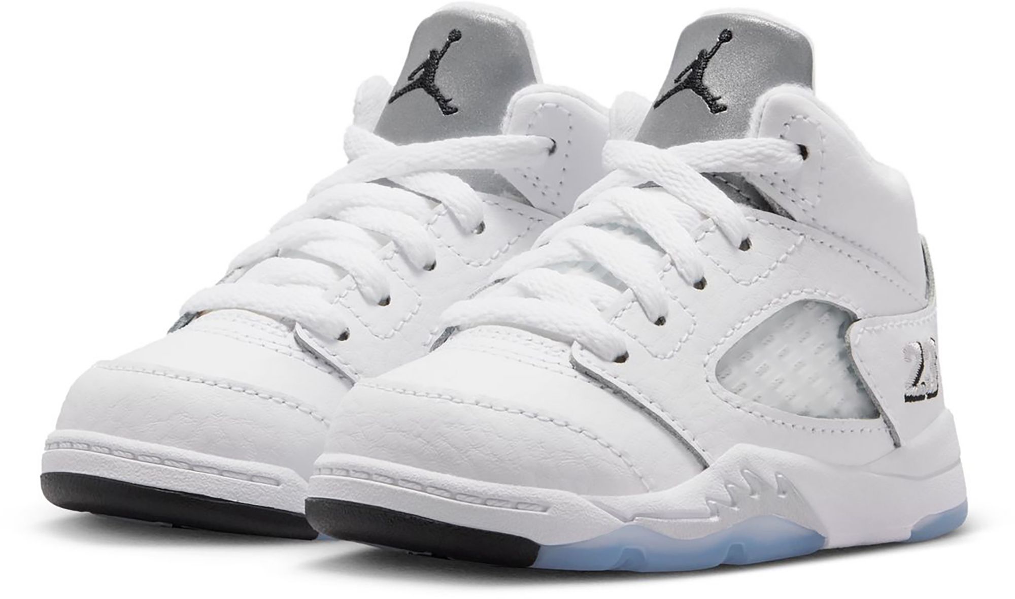 Air Jordan Toddler 5 Retro OG 'White and Metallic Silver' Basketball Shoes product image