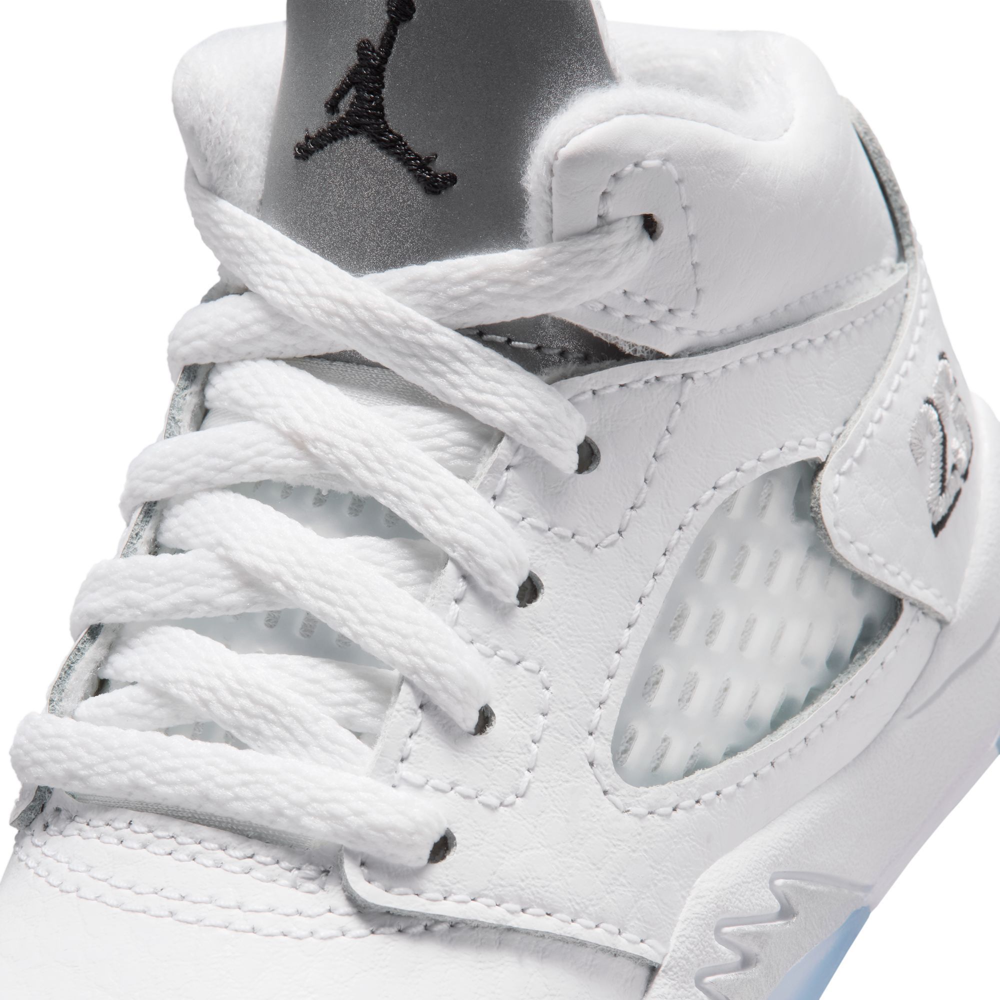Air Jordan Toddler 5 Retro OG 'White and Metallic Silver' Basketball Shoes product image