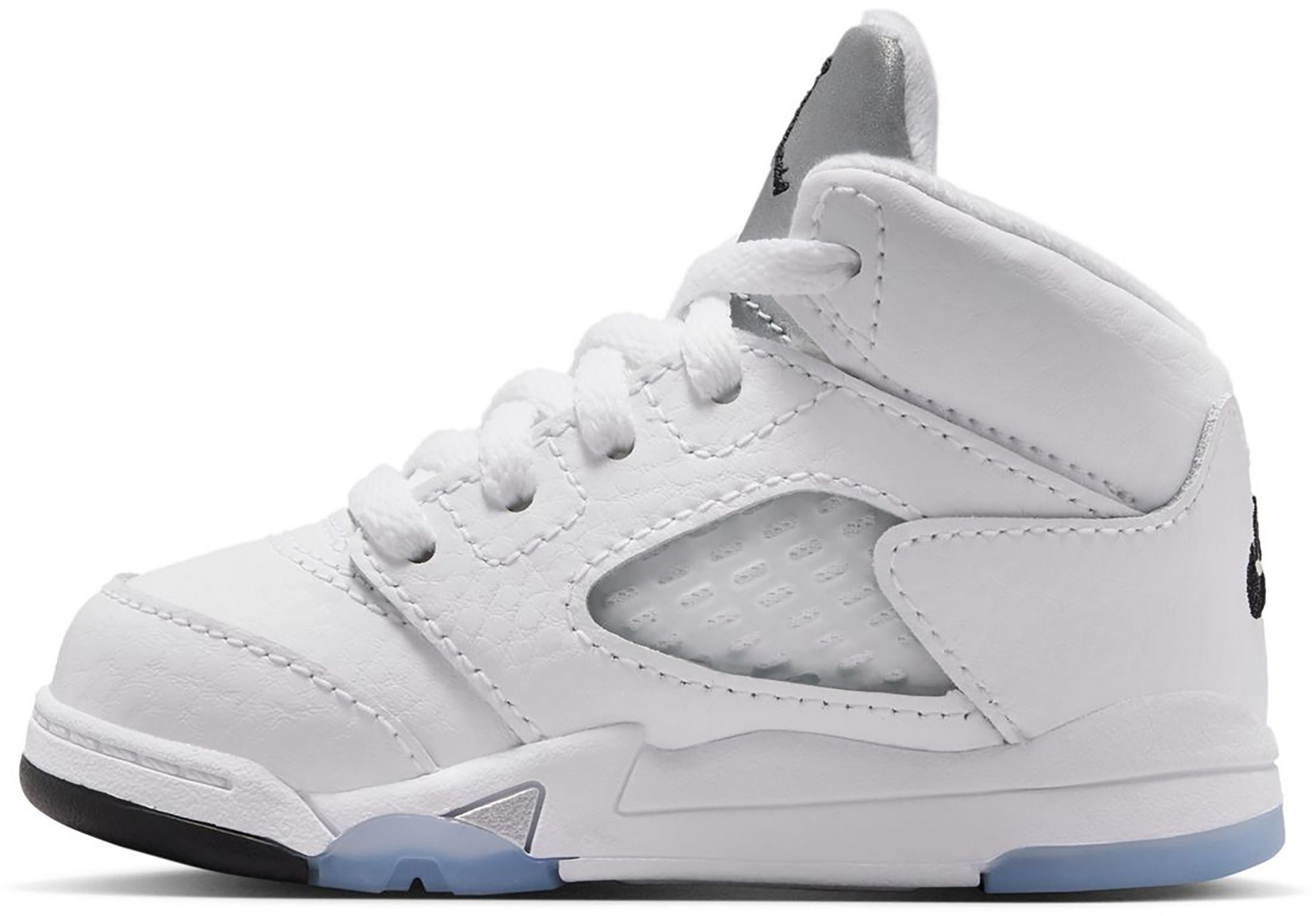 Air Jordan Toddler 5 Retro OG 'White and Metallic Silver' Basketball Shoes product image