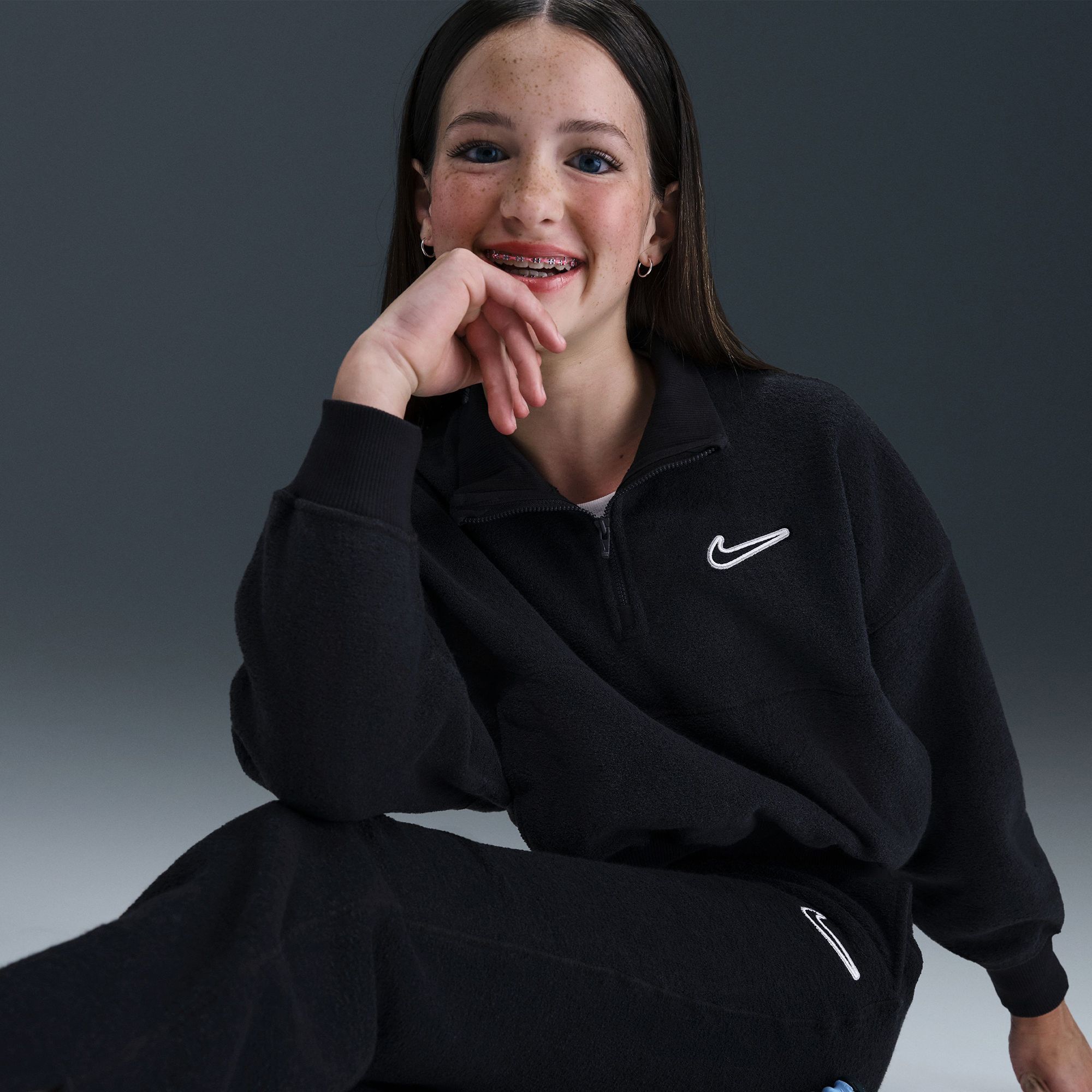 Nike Girls' Sportswear Long Sleeve Fleece Top product image