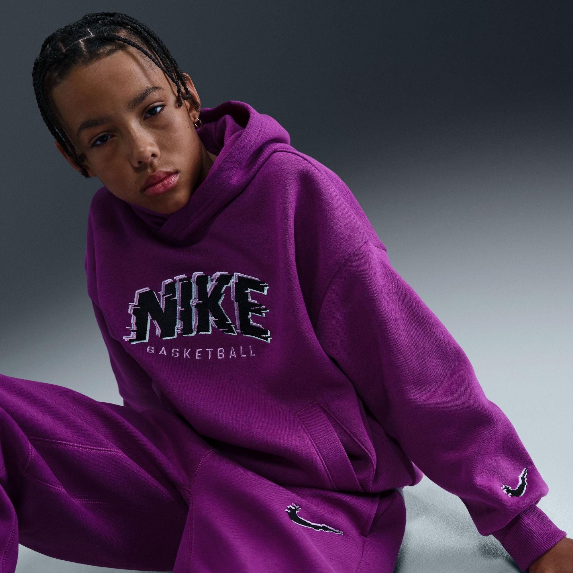 Nike Kids' Culture of Basketball Glitch Pullover Fleece Hoodie product image