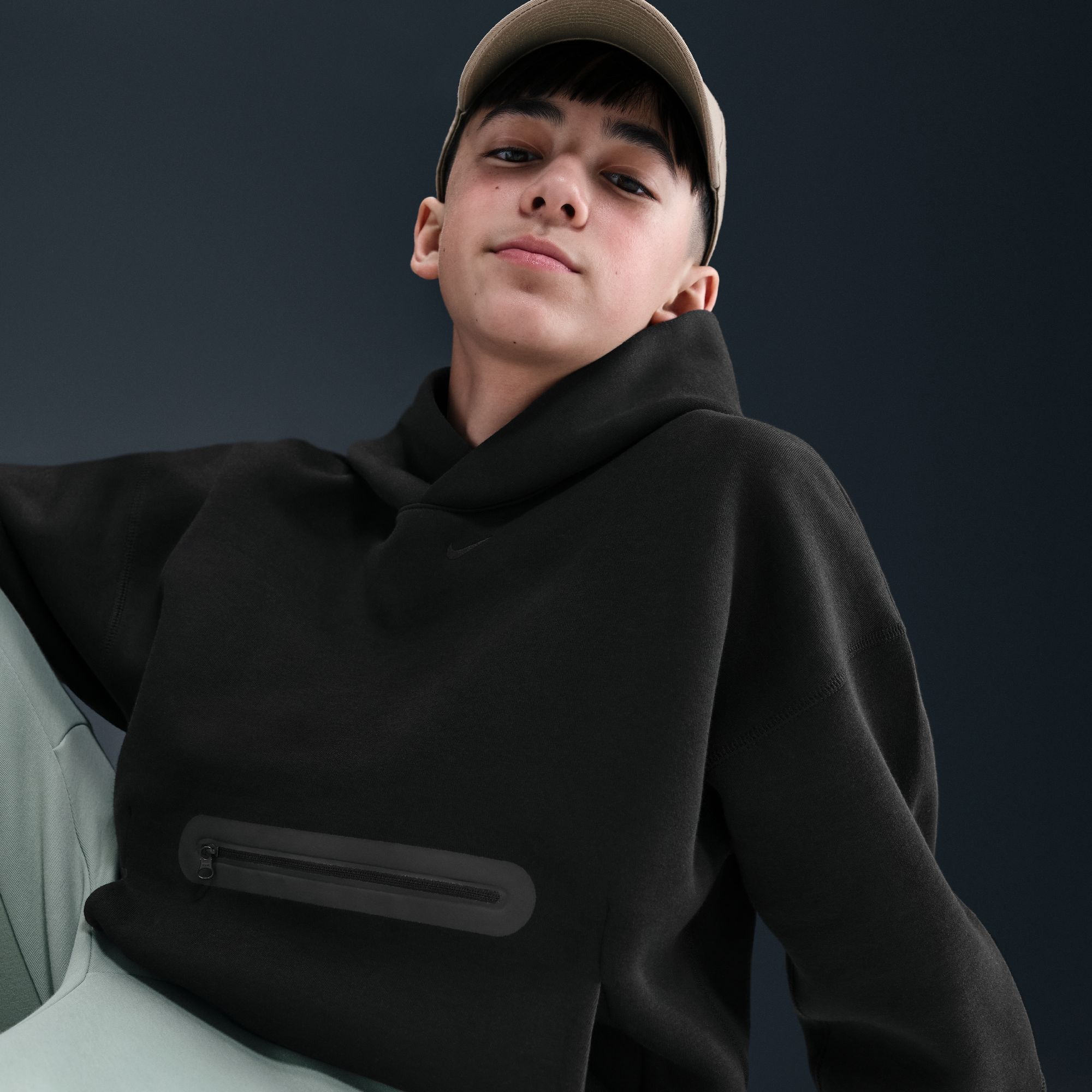 Nike Boys' Sportswear Tech Fleece Oversized Pullover Hoodie product image