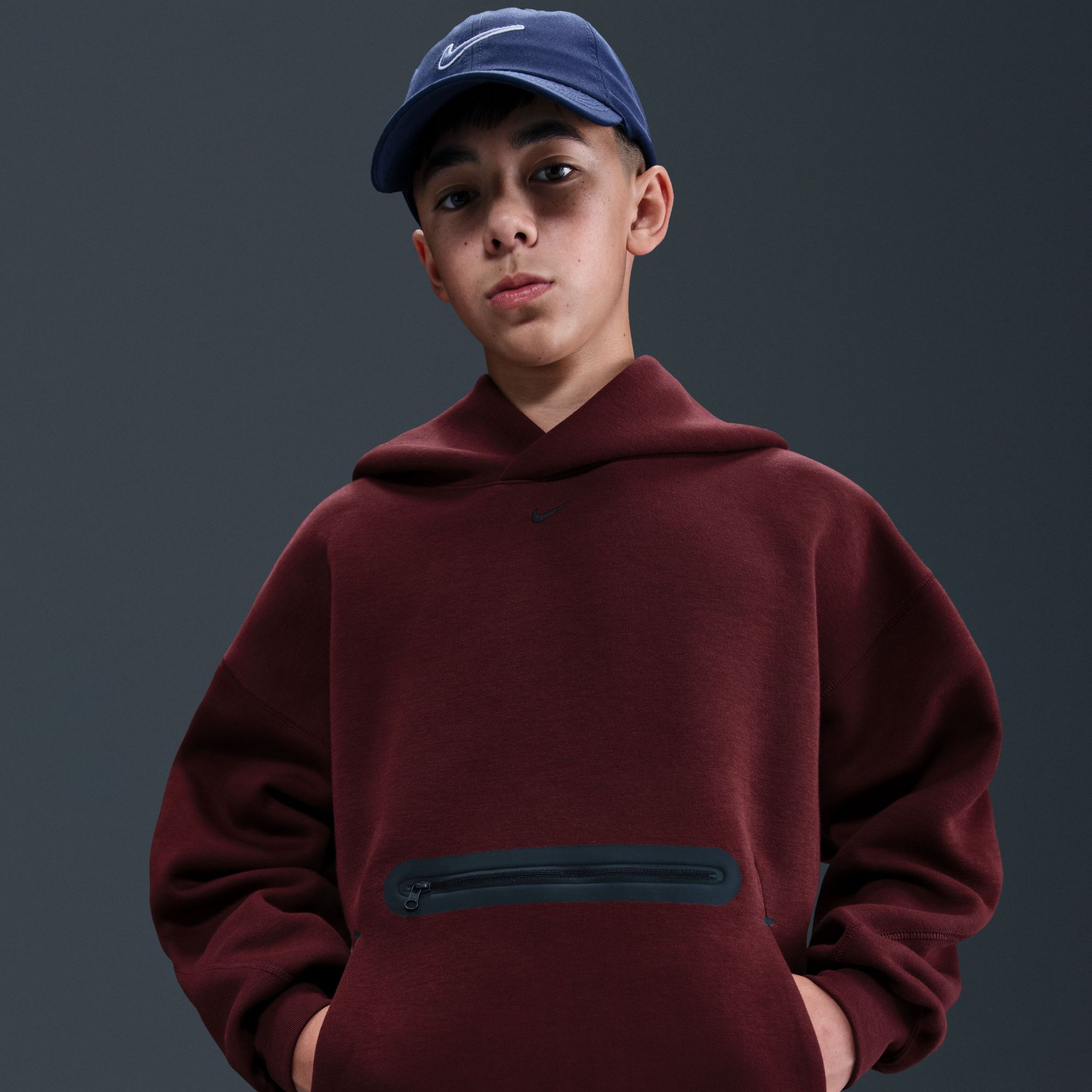 Nike Boys' Sportswear Tech Fleece Oversized Pullover Hoodie product image