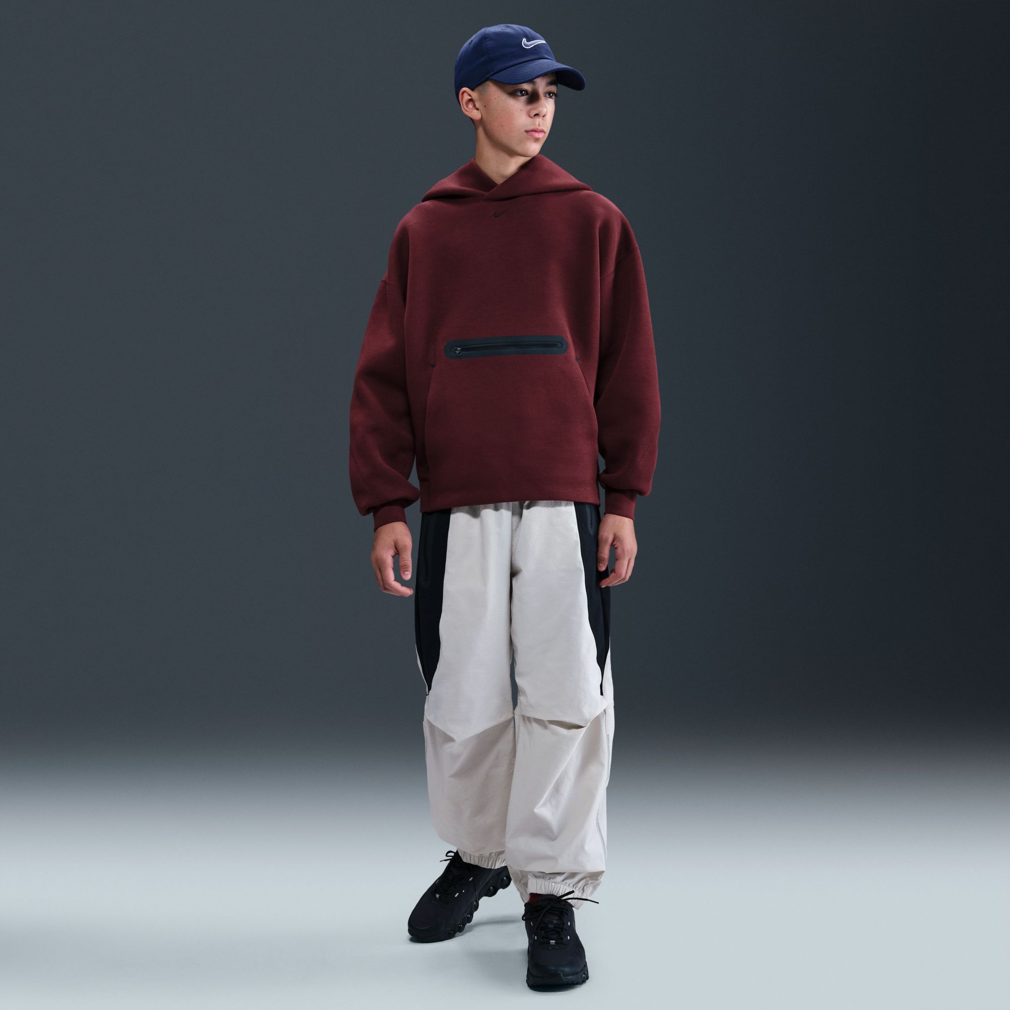 Nike Boys' Sportswear Tech Fleece Oversized Pullover Hoodie product image