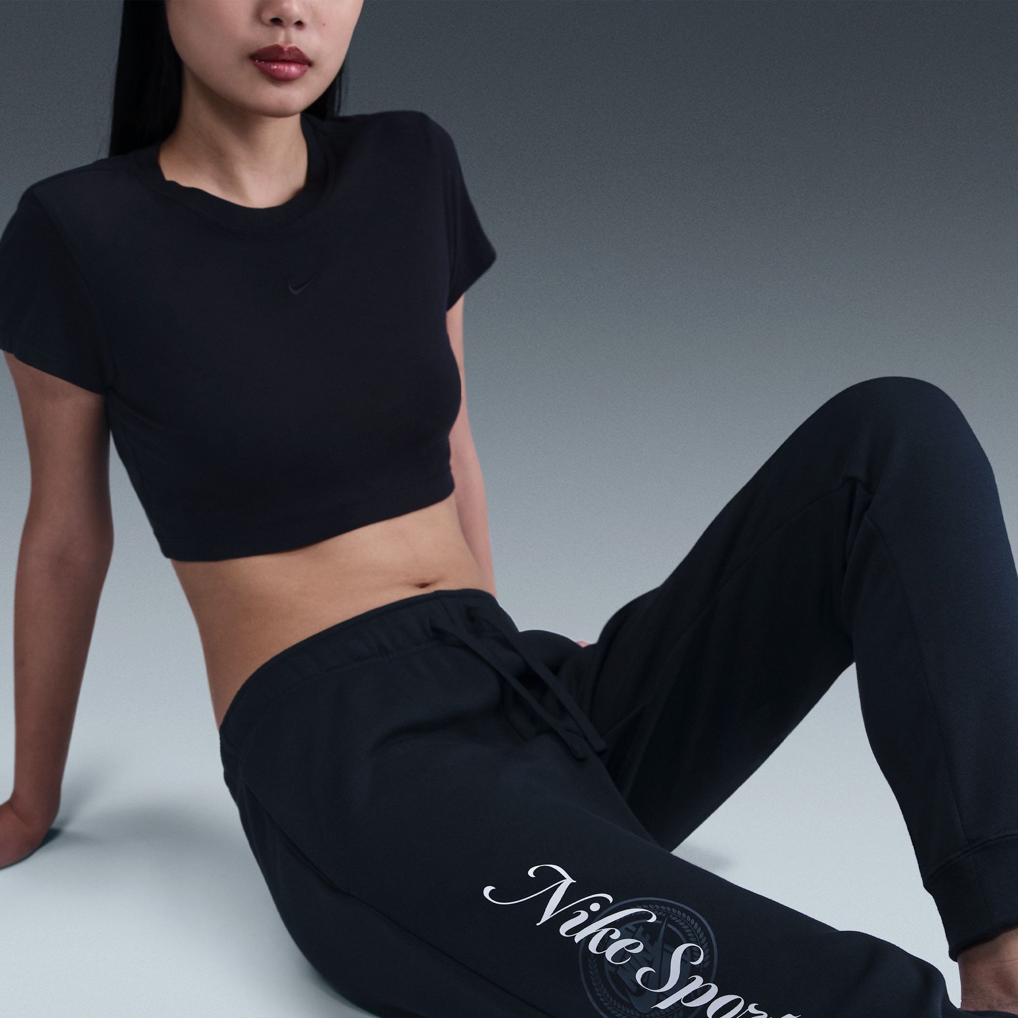 Nike Women's Sportswear Club Fleece Mid-Rise Graphic Pants product image