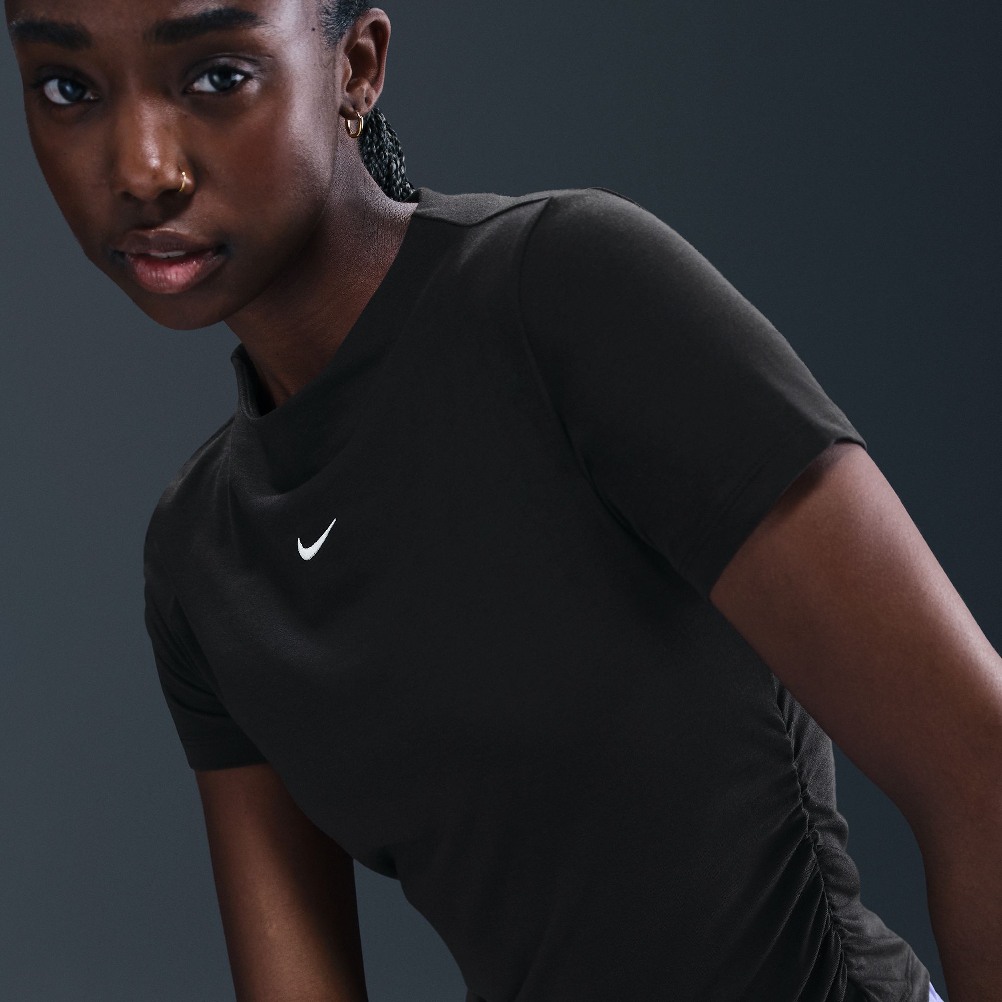 Nike Women's Sportswear Chill Knit Tight Short-Sleeve Mock-Neck Top product image