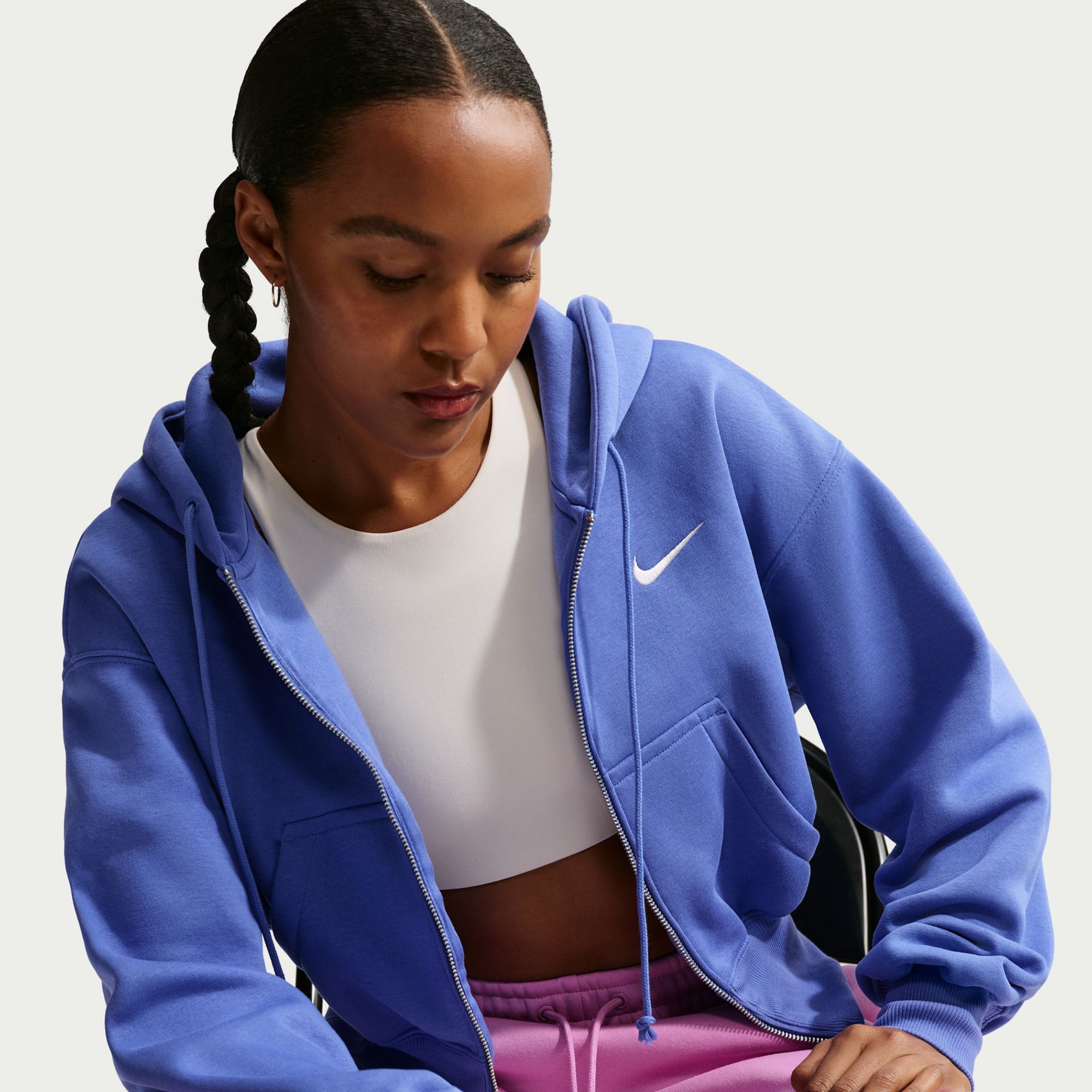 Nike Women's Sportswear Phoenix Fleece Loose Full-Zip Cropped Hoodie product image