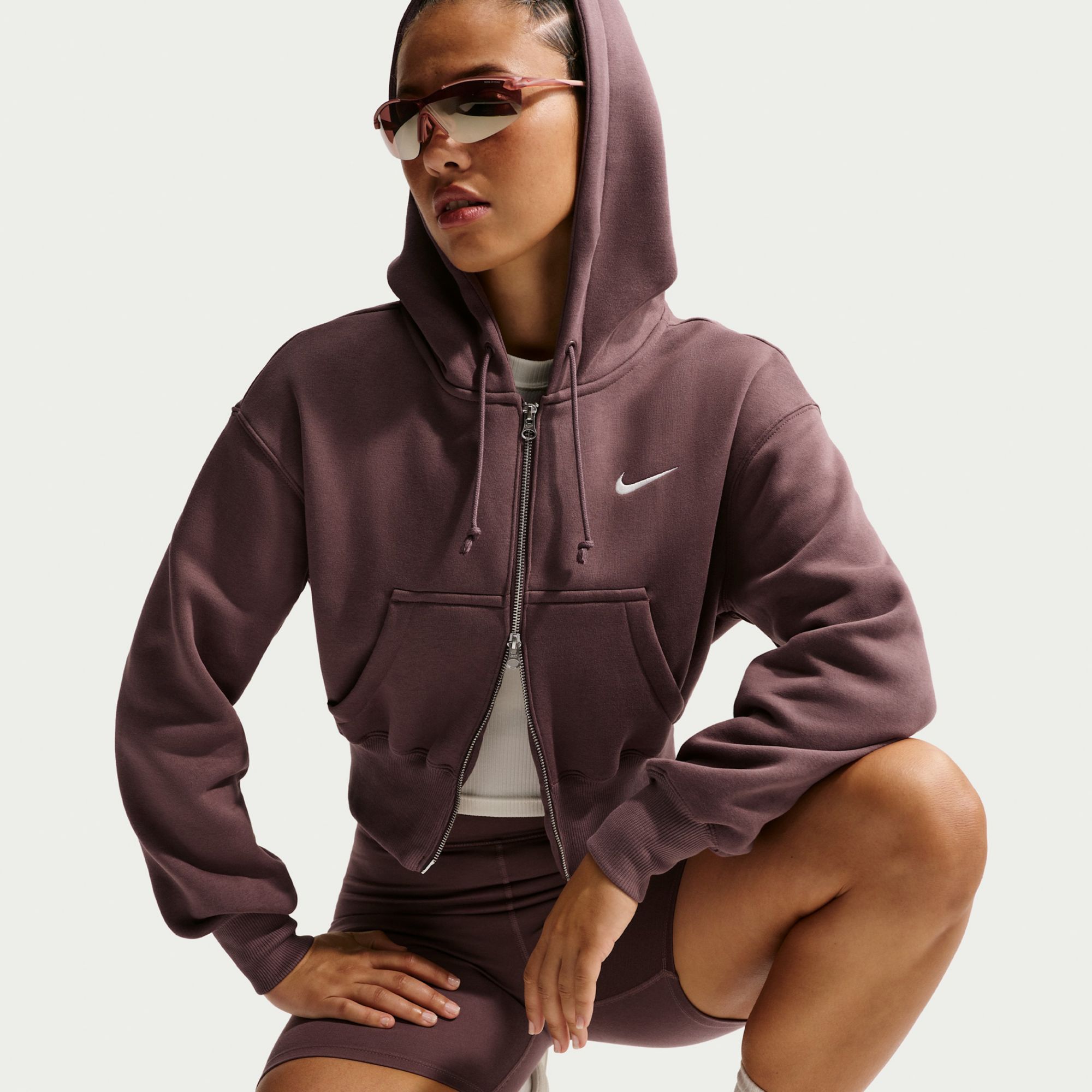 Nike Women's Sportswear Phoenix Fleece Loose Full-Zip Cropped Hoodie product image