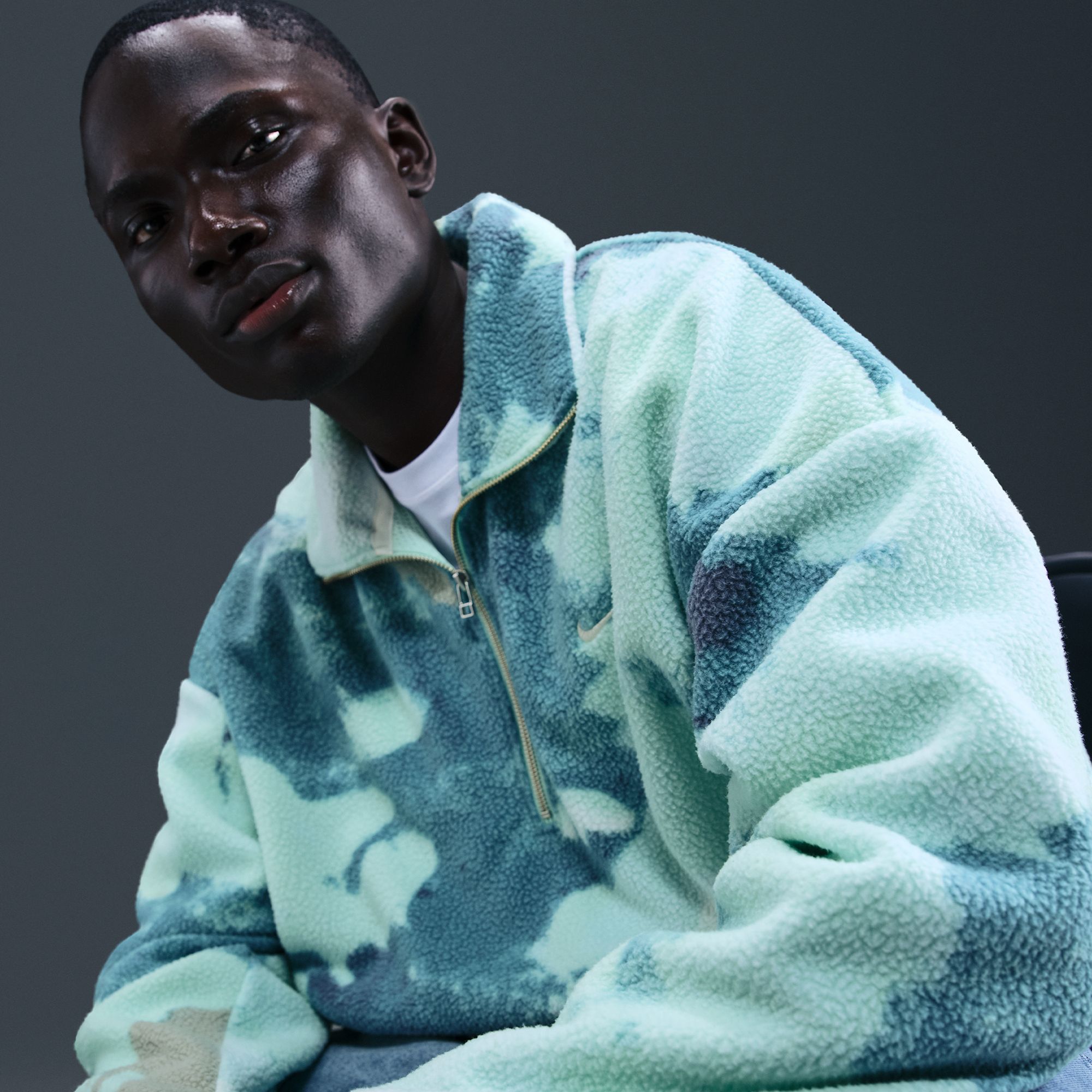 Nike Men's Therma-FIT 1/2 Zip Printed Sherpa Jacket product image