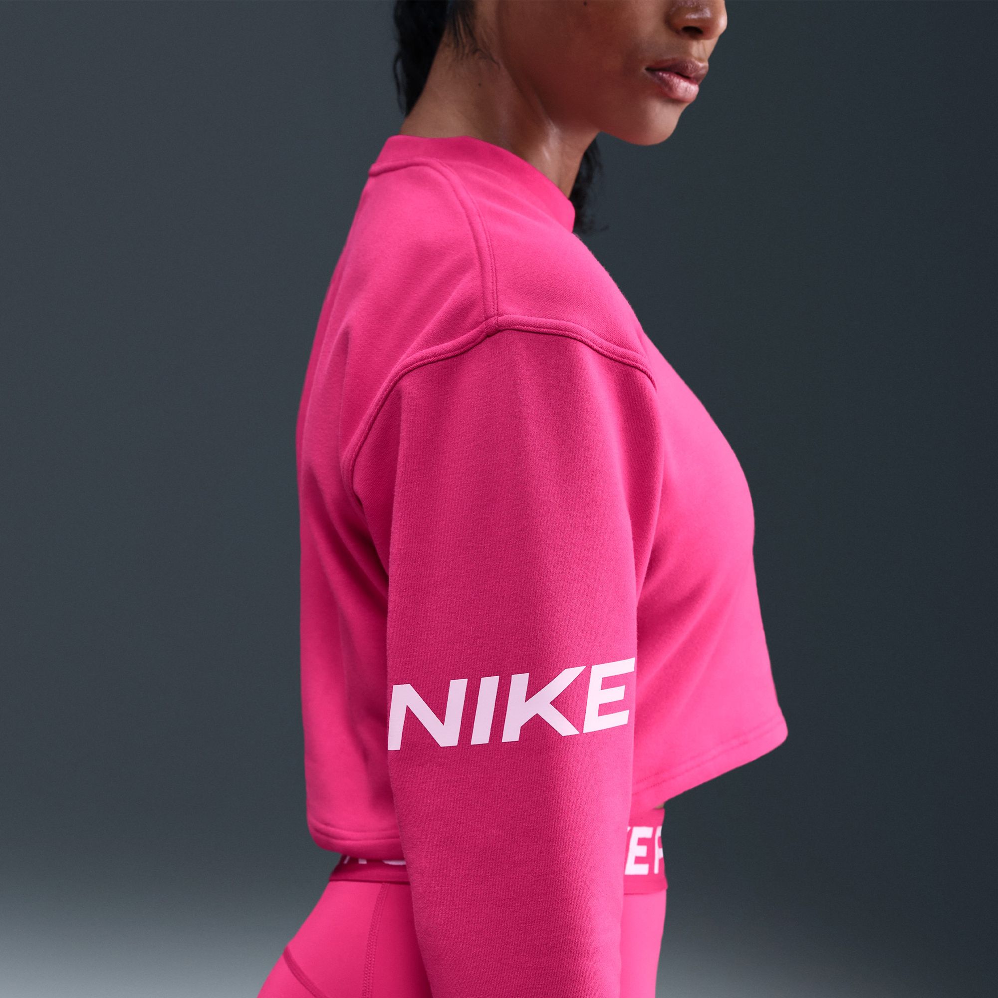 Nike Women's Pro Dri-FIT Loose Crew-Neck French Terry Sweatshirt product image