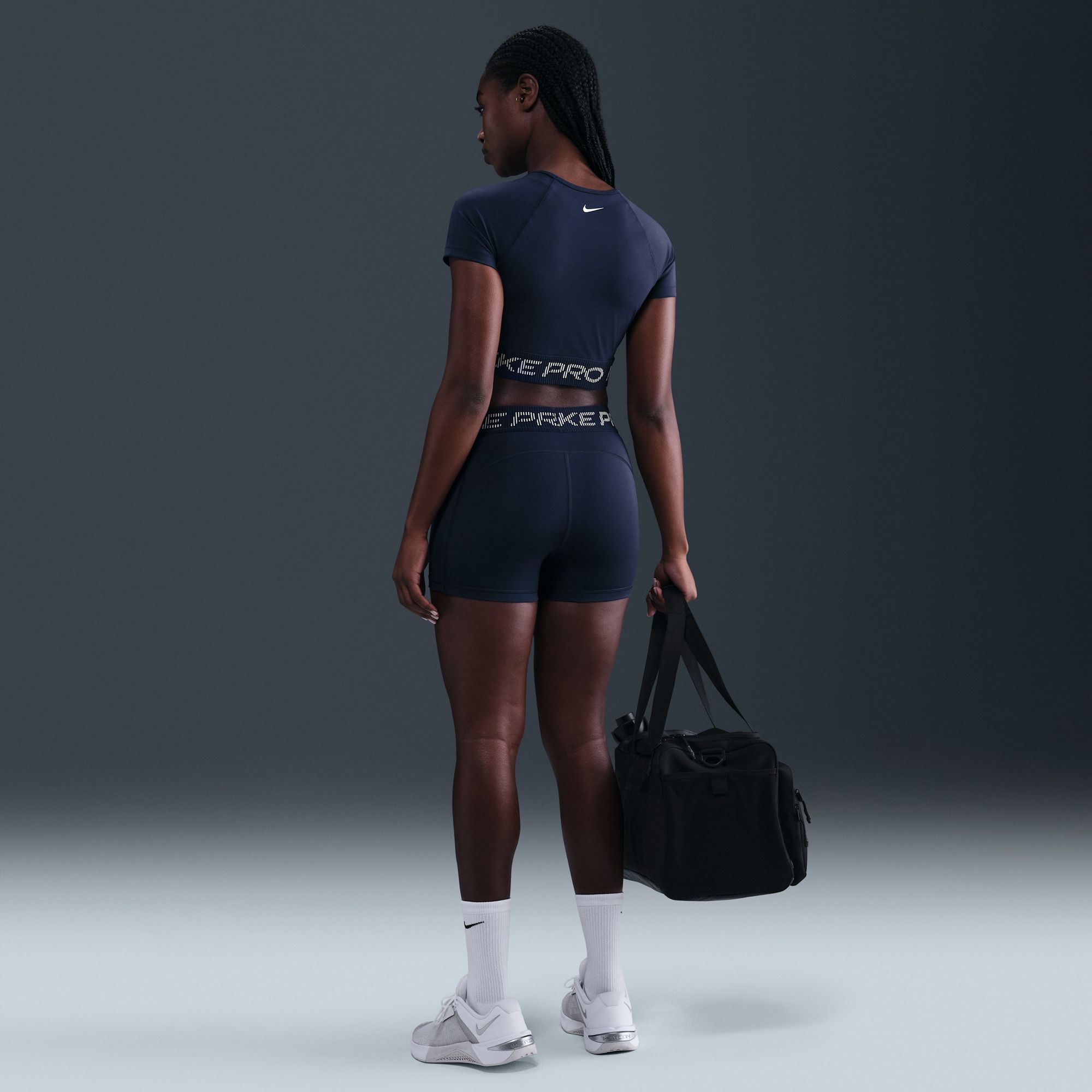 Nike Women's Pro Dri-FIT Short-Sleeve Cropped Graphic Top product image