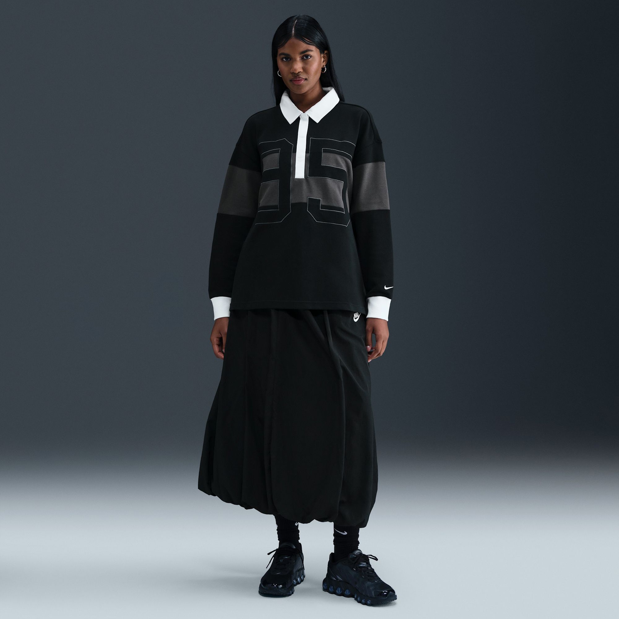 Nike Women's Sportswear Long-Sleeve Graphic Polo Top product image