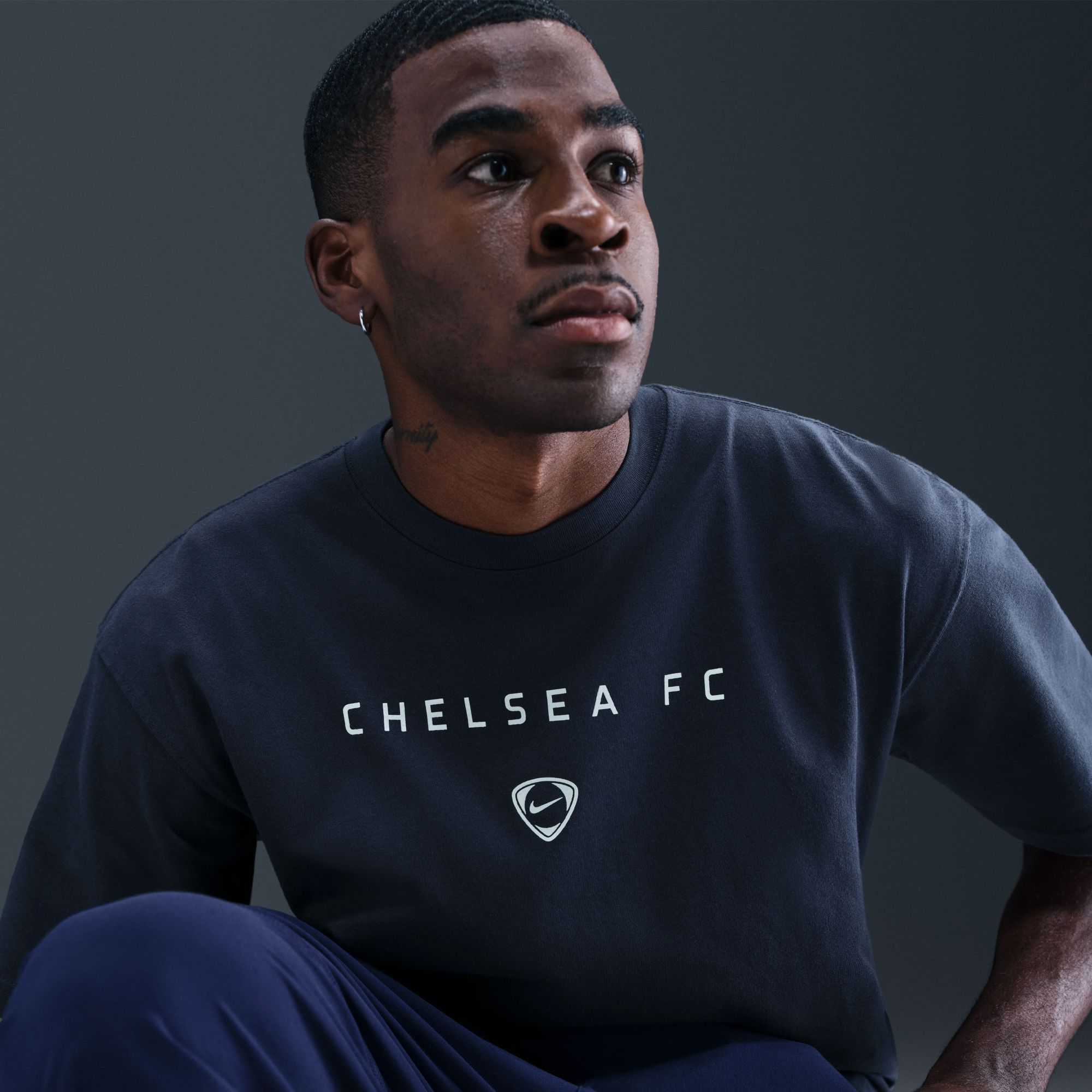 Nike Men's Chelsea FC 2025 Navy T90 Wordmark T-Shirt product image