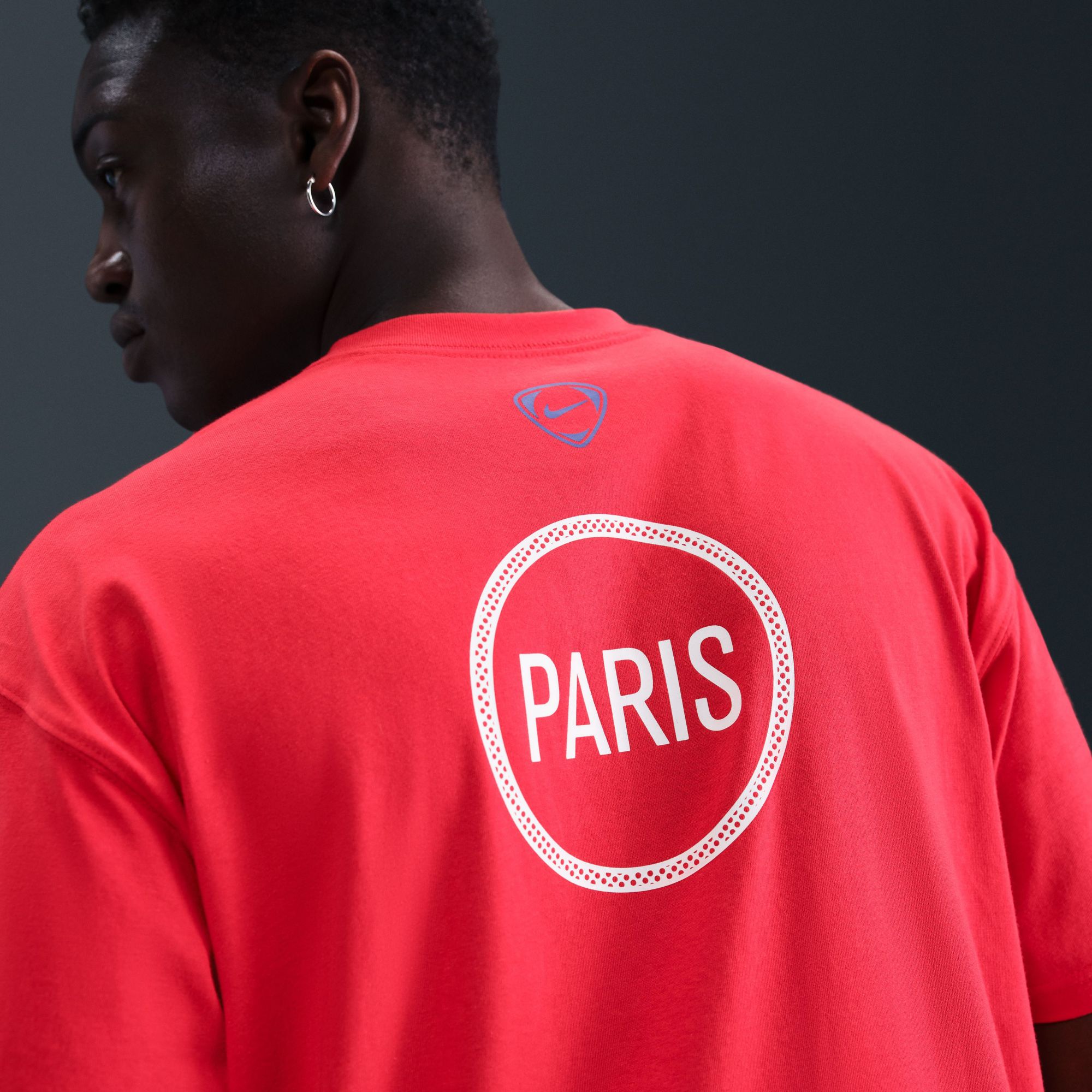 Nike Men's Paris Saint-Germain 2025 Red T90 Wordmark T-Shirt product image
