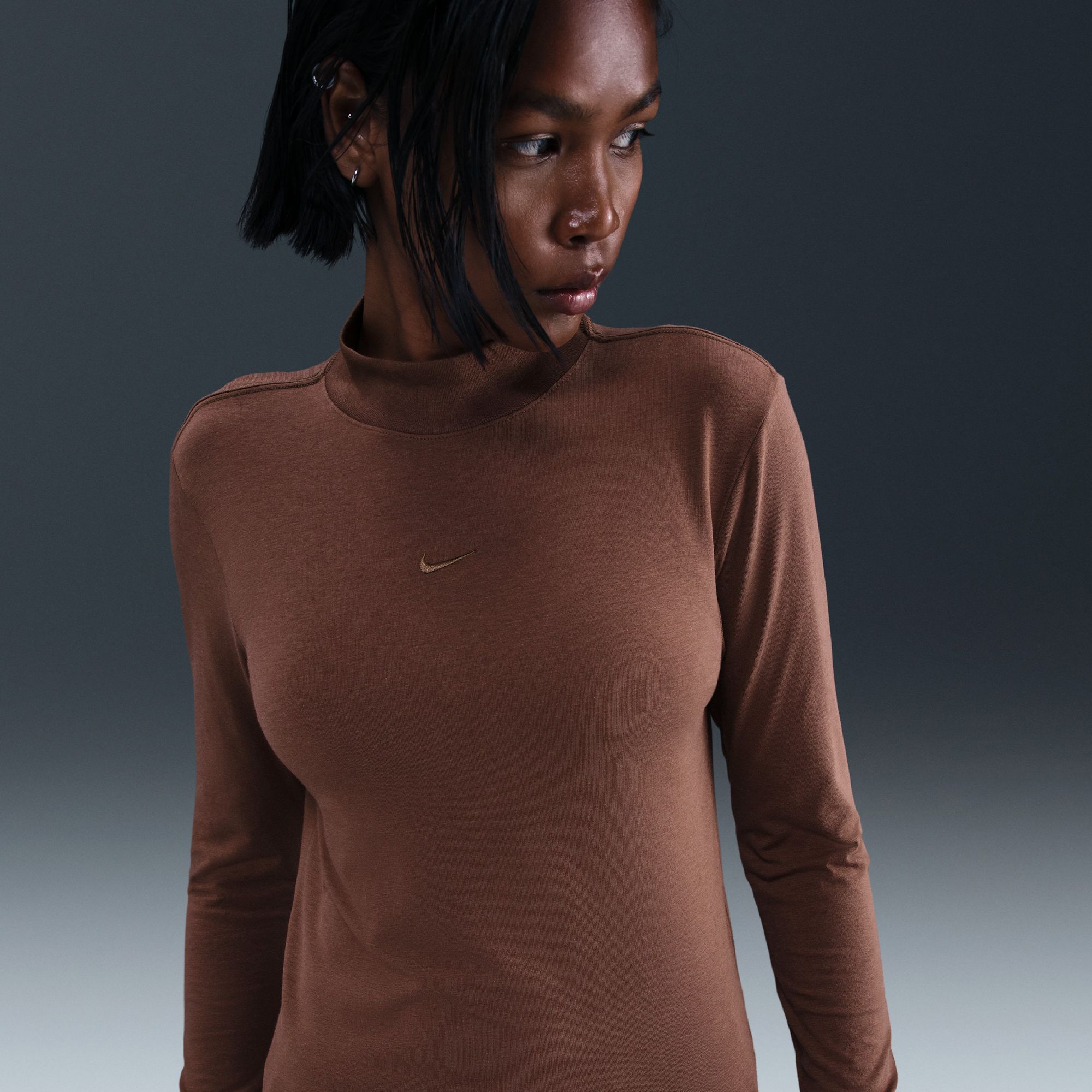 Nike Women's Sportswear Chill Knit Slim Long-Sleeve Mock-Neck T-Shirt product image