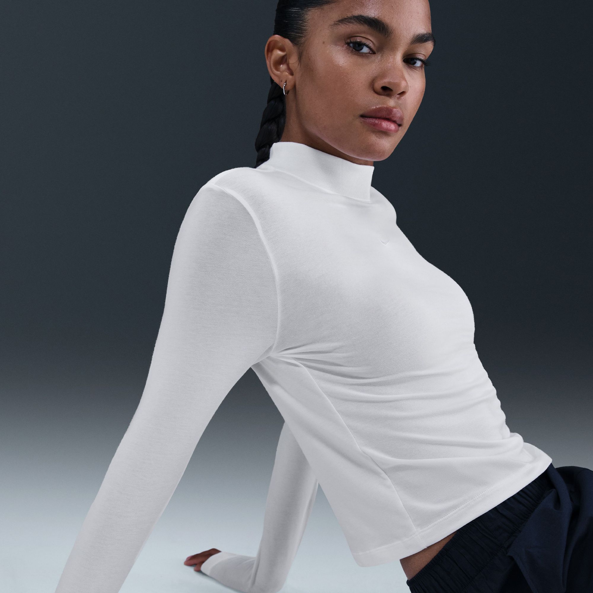 Nike Women's Sportswear Chill Knit Slim Long-Sleeve Mock-Neck T-Shirt product image