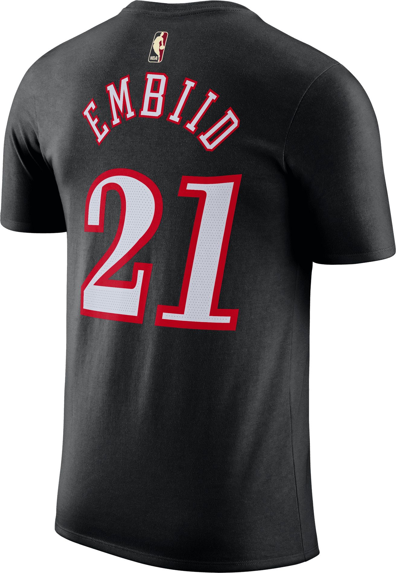 Nike Adult Philadelphia 76ers Joel Embiid #21 Hardwood Classics Black T-Shirt product image