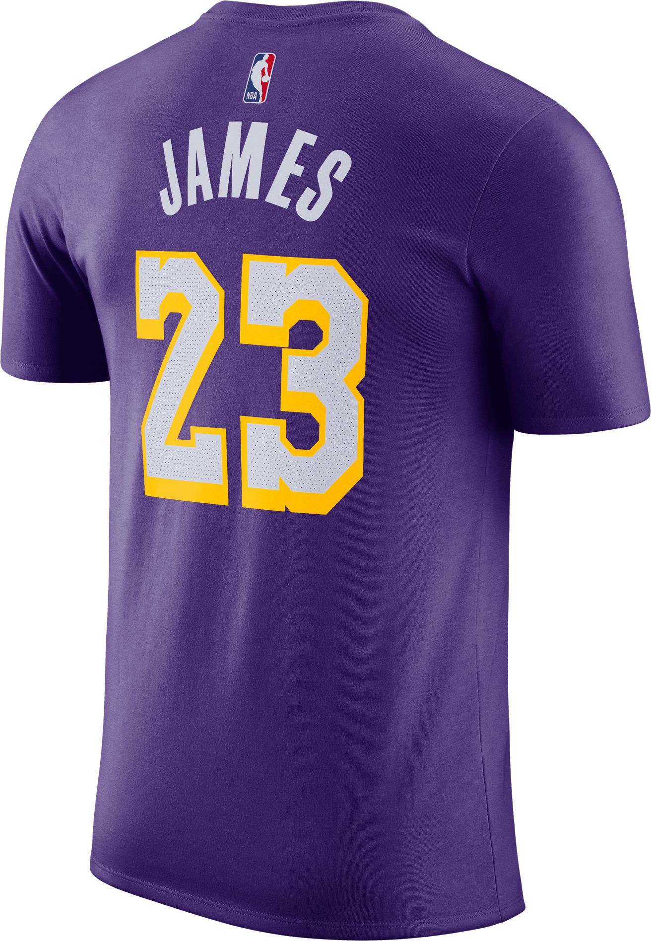Jordan Adult Los Angeles Lakers LeBron James #23 Purple Statement T-Shirt product image