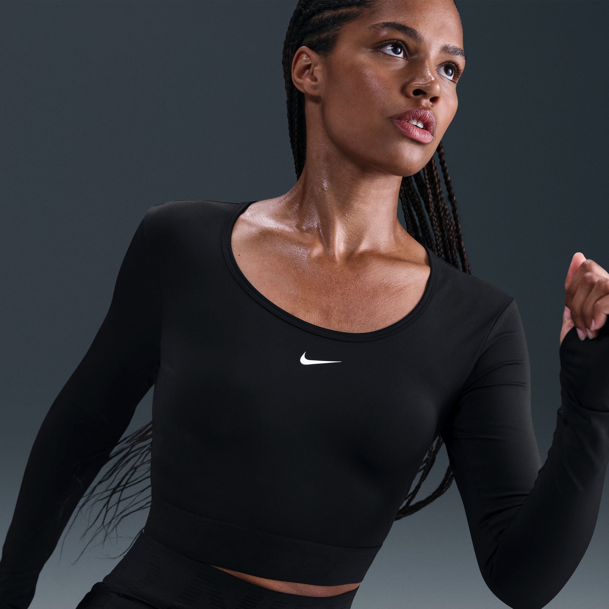 Nike Women's Pro Dri-FIT Cropped Long-Sleeve Top