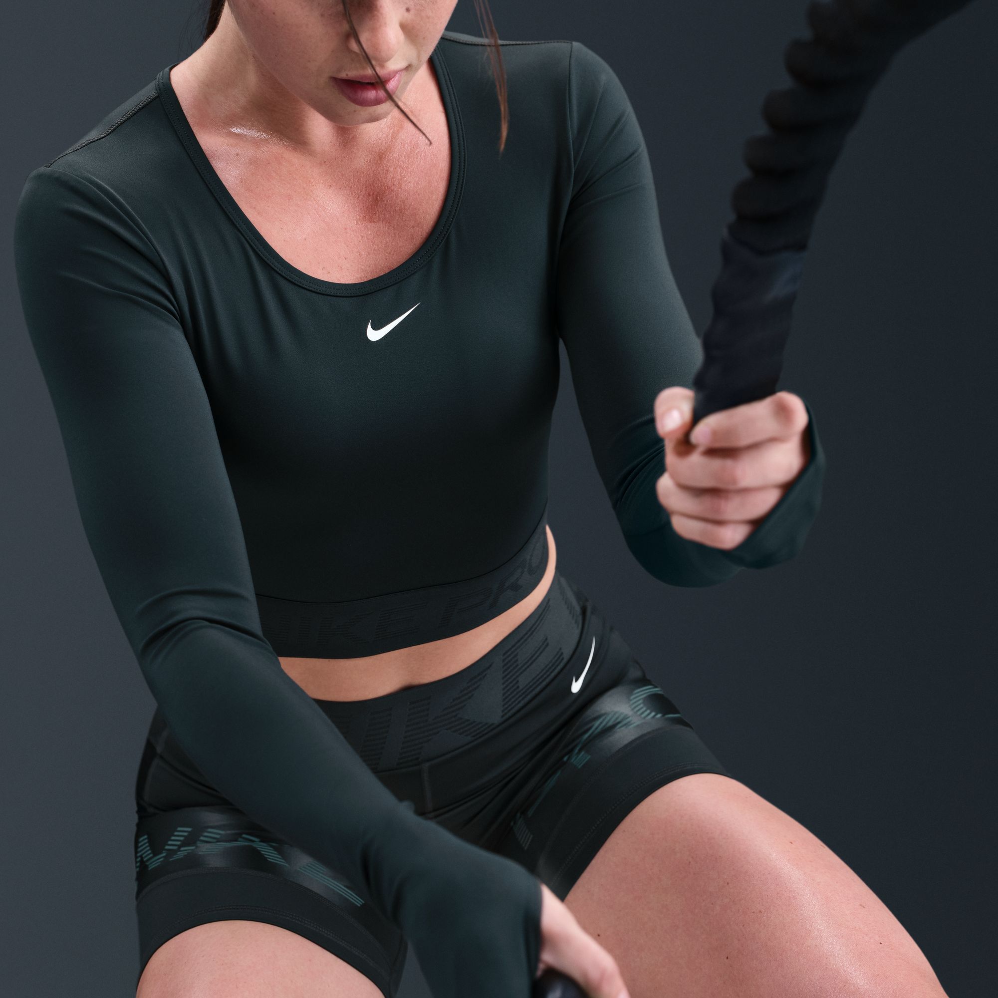 Nike Women's Pro Dri-FIT Cropped Long-Sleeve Top product image