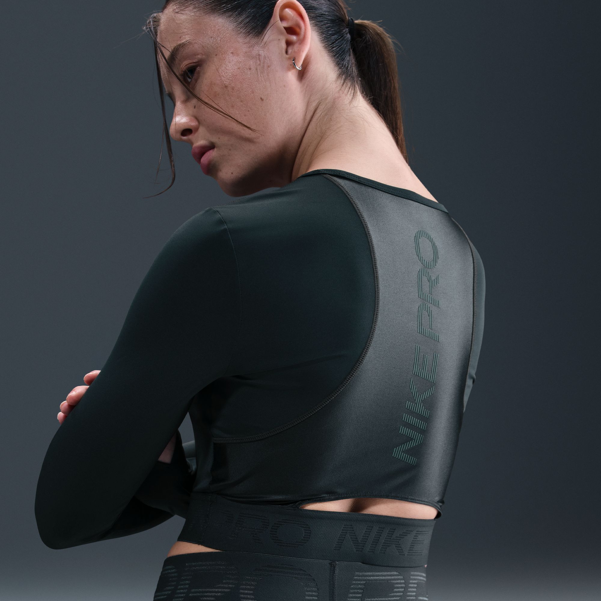 Nike Women's Pro Dri-FIT Cropped Long-Sleeve Top product image