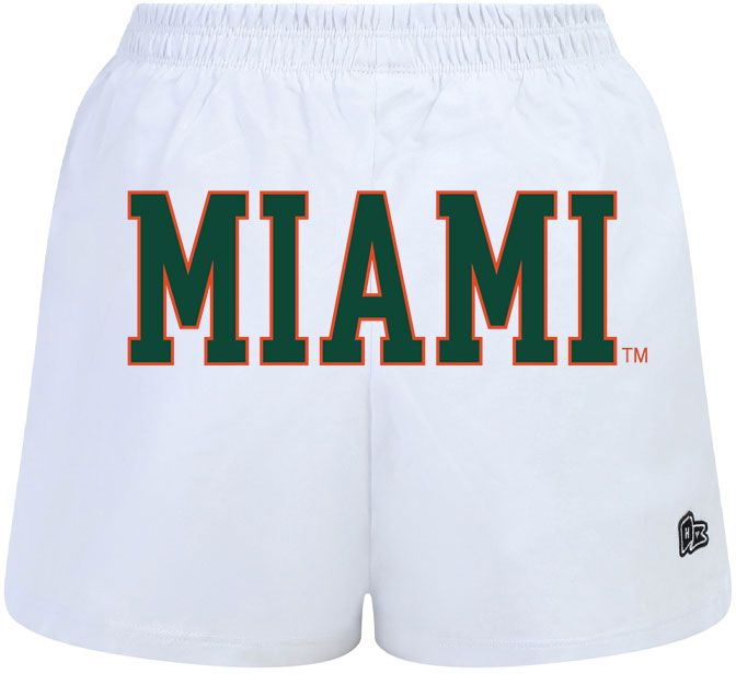 Hype and Vice Women's Miami Hurricanes White PE Shorts product image