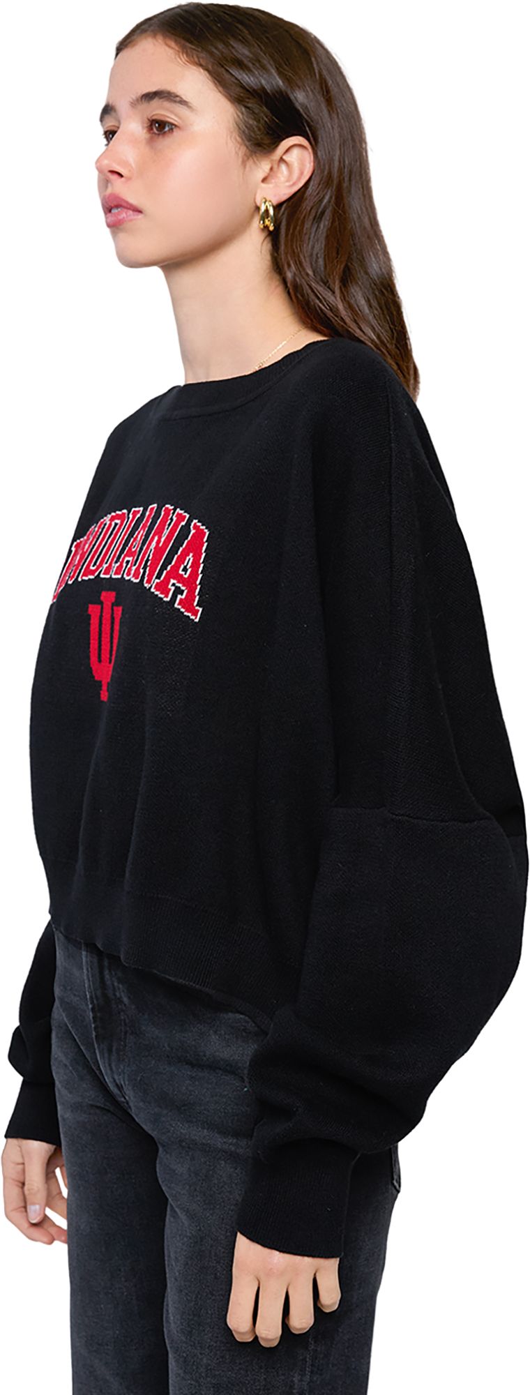 Hype and Vice Women's Indiana Hoosiers Ivy Black Knit Sweater product image