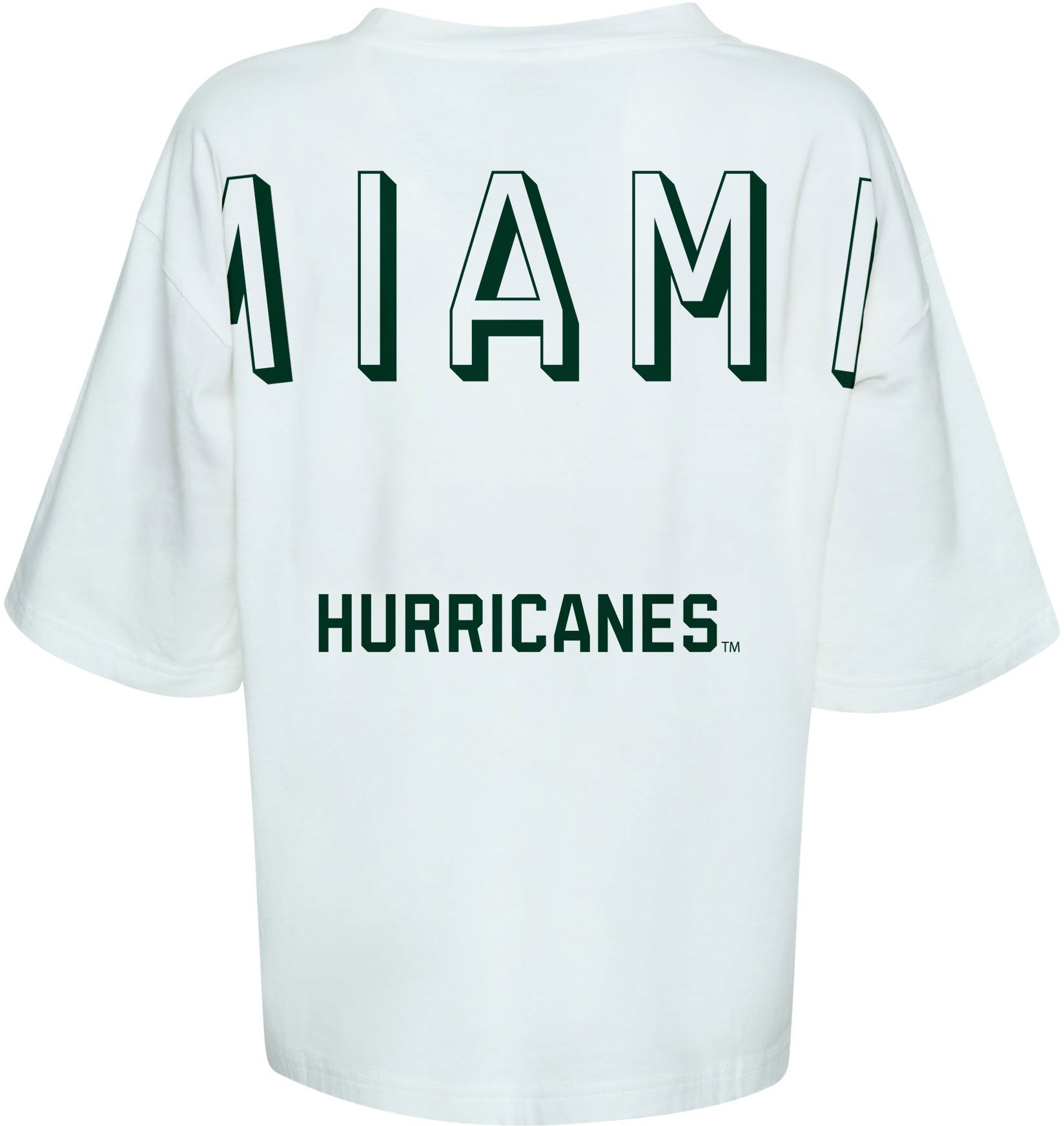Hype and Vice Women's Miami Hurricanes White Football T-Shirt product image