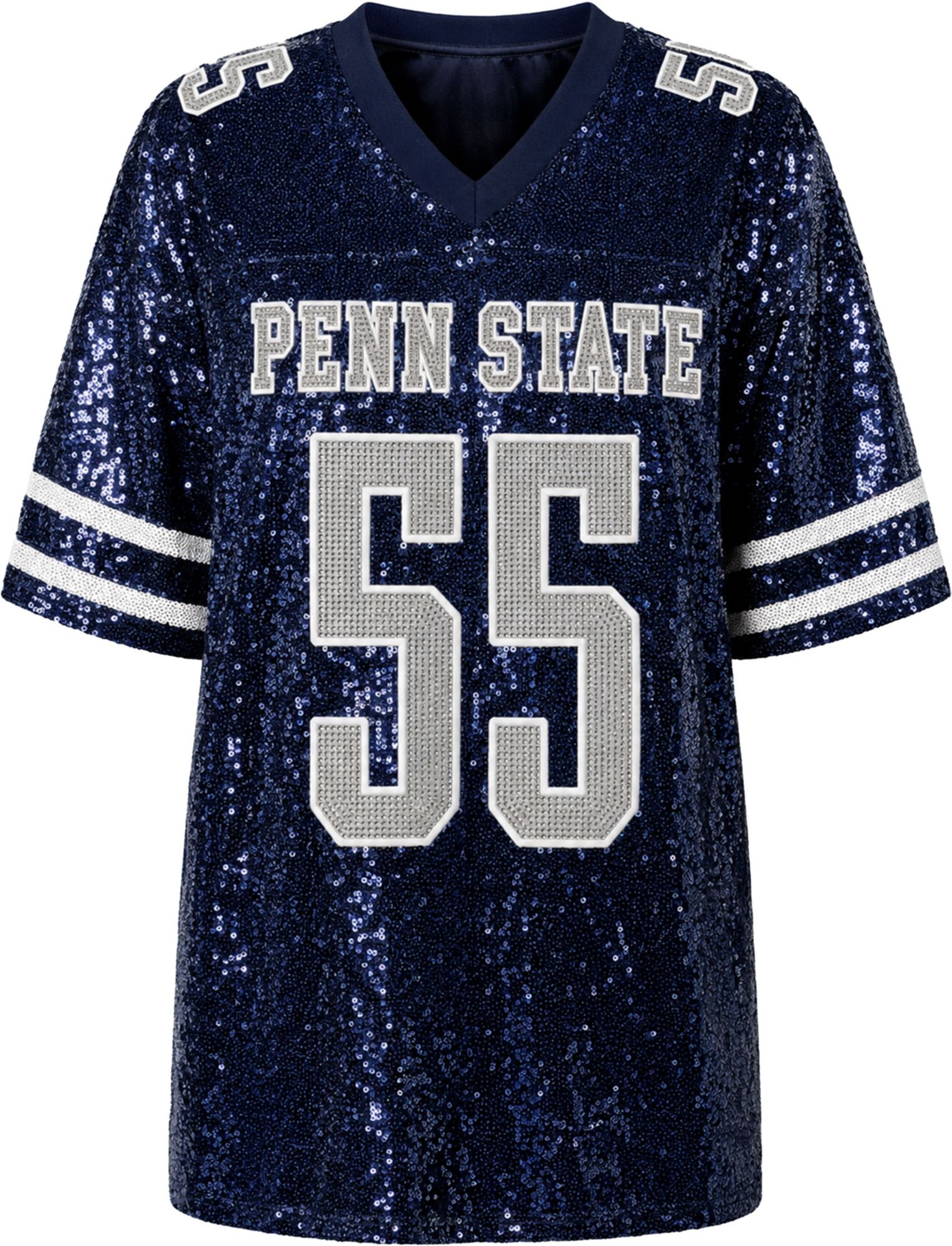 lions jersey dress for women Hype and Vice Women's Penn State Nittany Navy Sequin Jersey, Medium, Blue 11Nil
