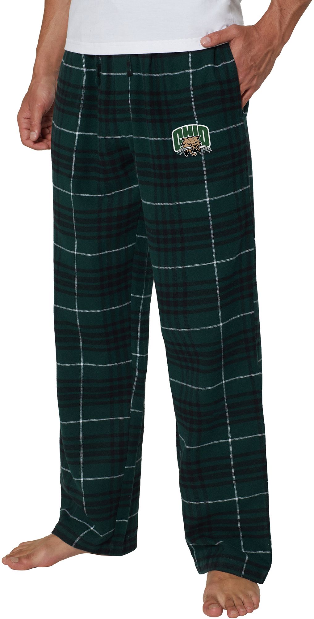 College Concepts Men's Ohio Bobcats Green Concord Flannel Pants