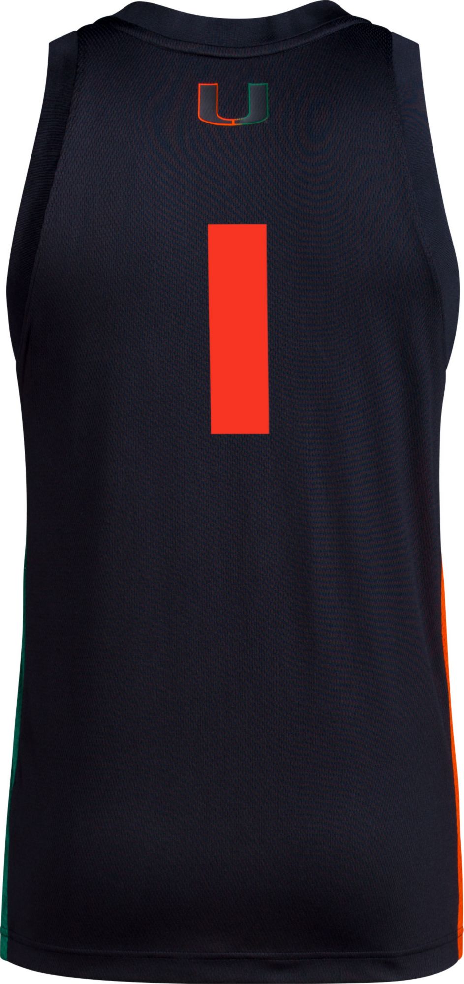 adidas Men's Miami Hurricanes Black Swingman Basketball Jersey product image