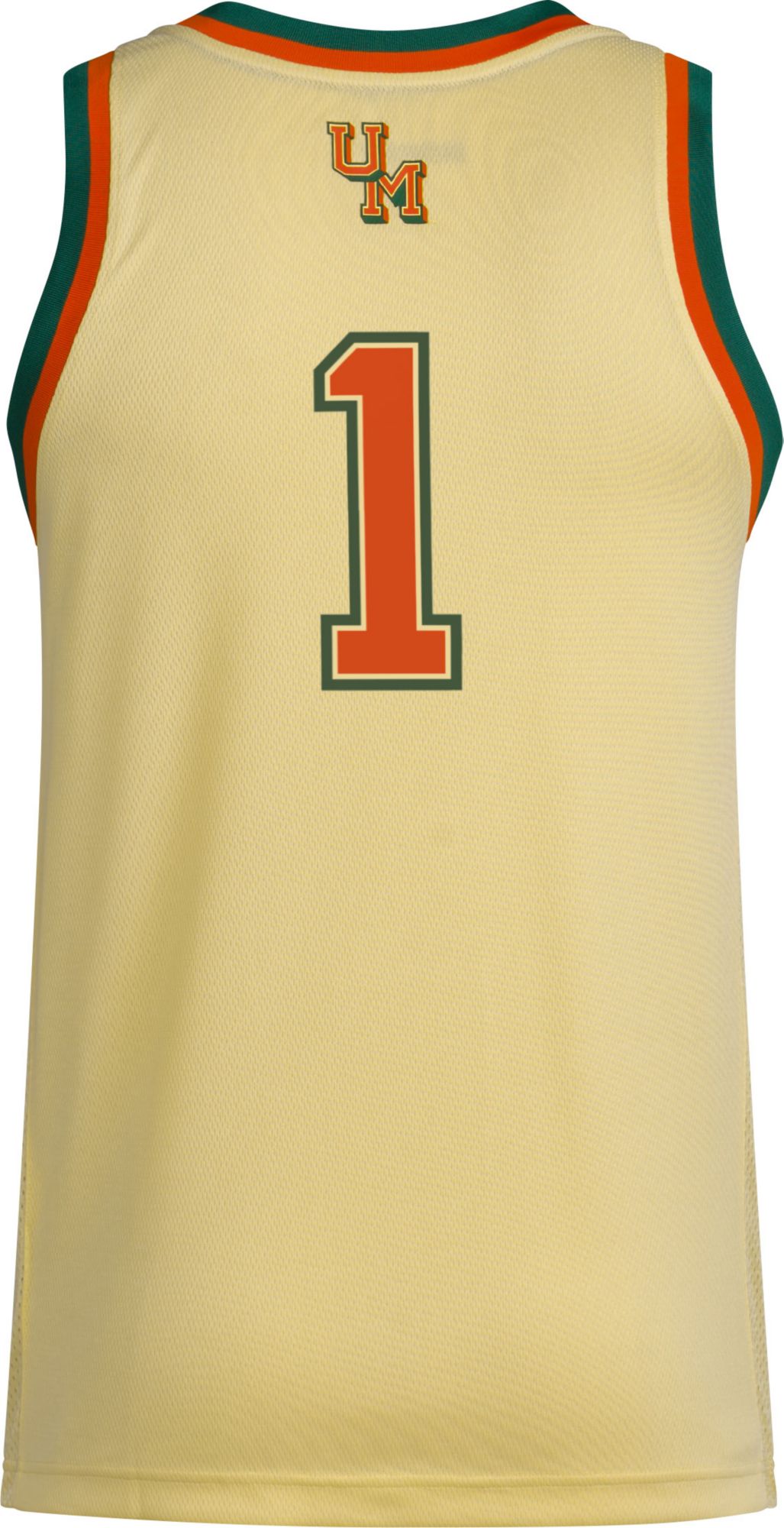 adidas Men's Miami Hurricanes Yellow Swingman Basketball Jersey product image