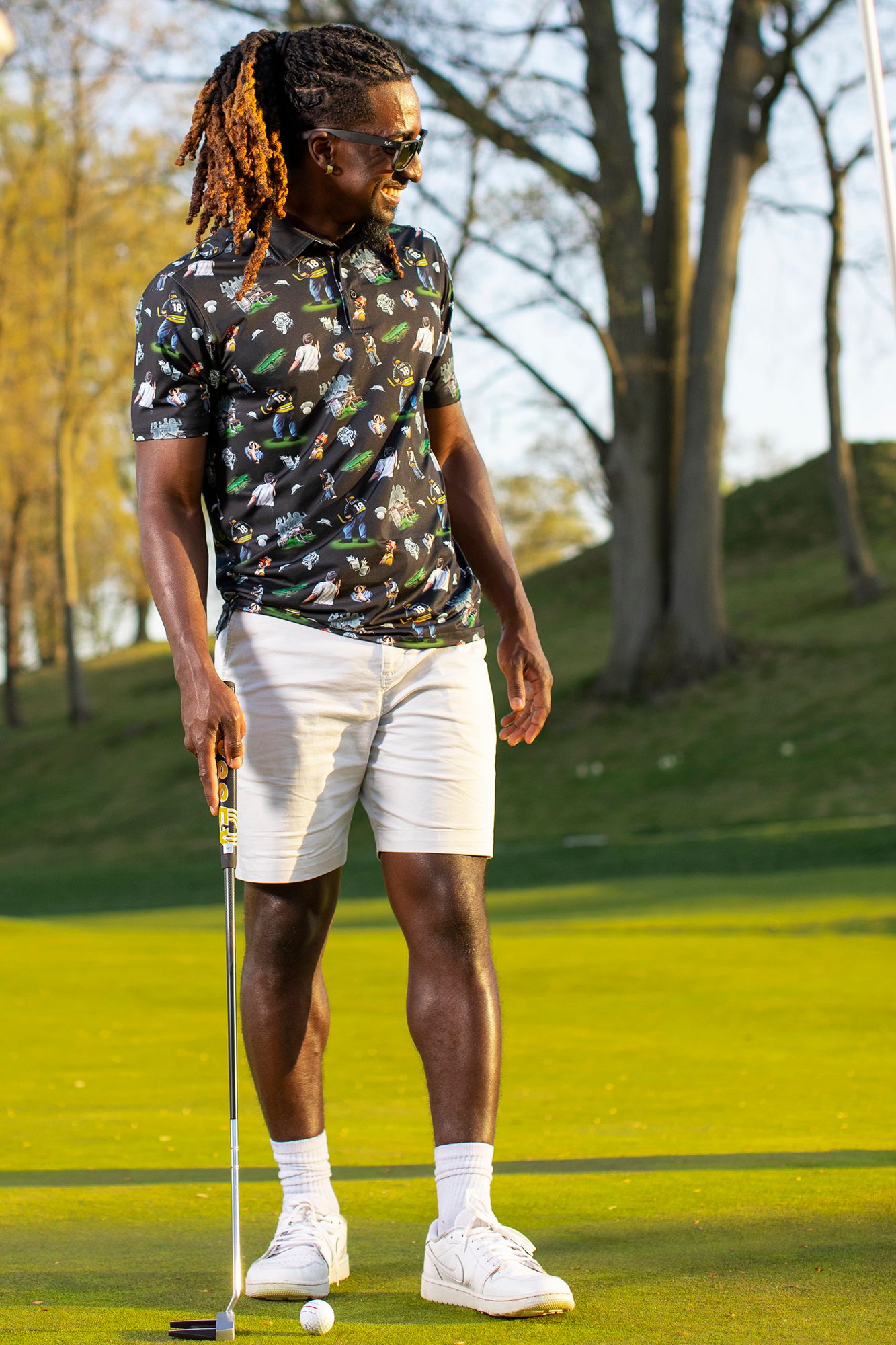 Breakfast Balls Men's Happy Gilmore "All in the Hips" Golf Polo product image