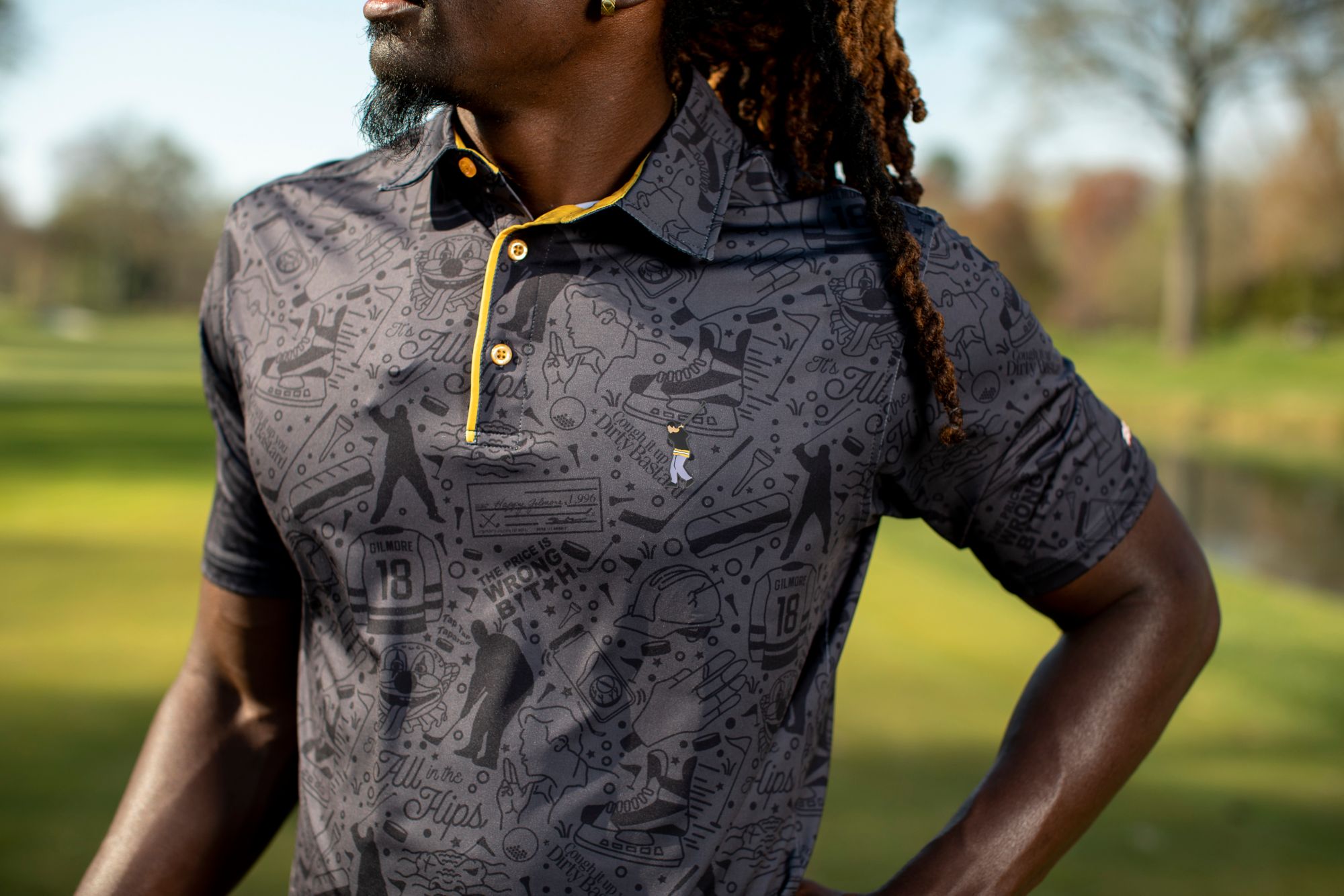 Breakfast Balls Men's Happy Gilmore "Tap in In" Golf Polo product image