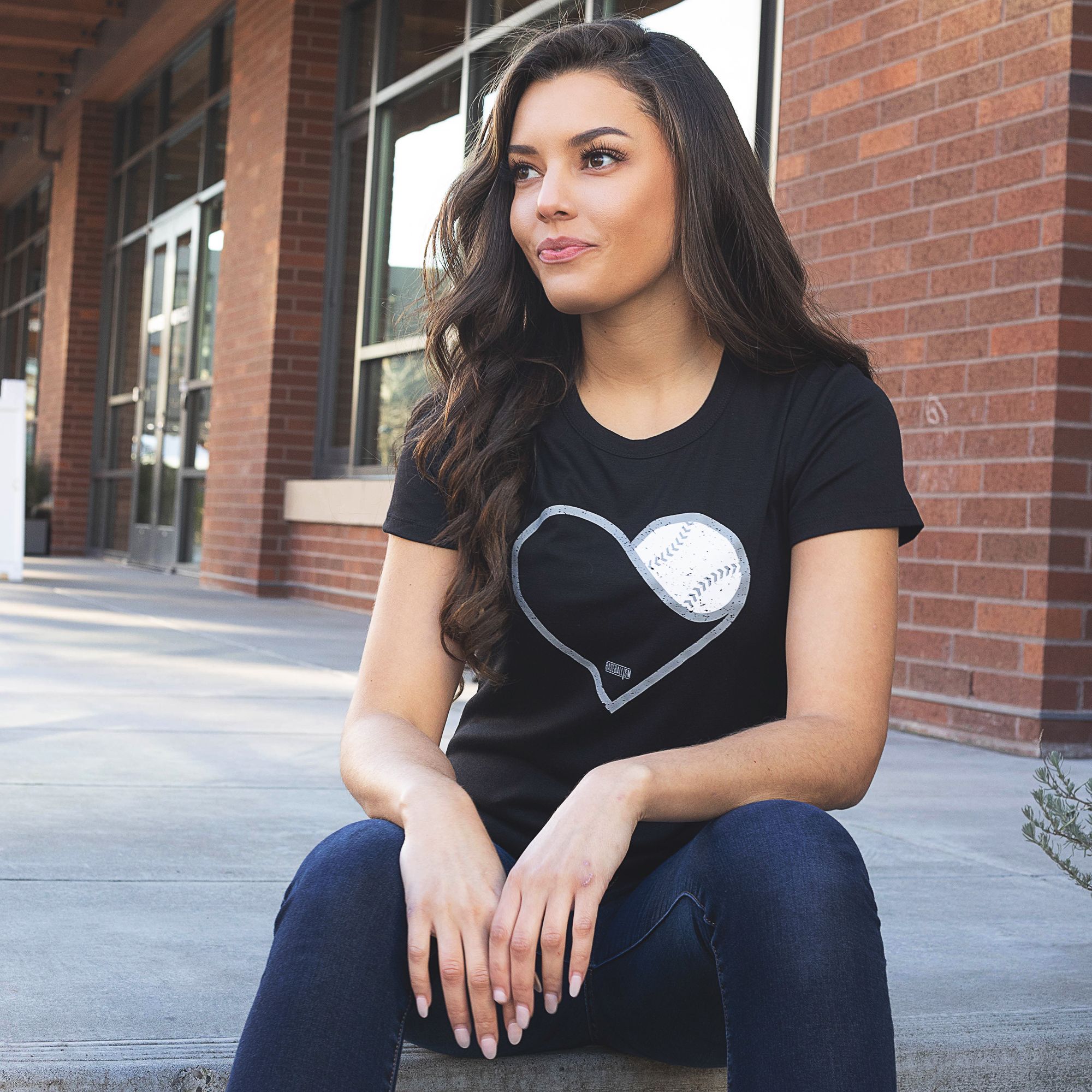 Baseballism Women's Heart Seams T-Shirt